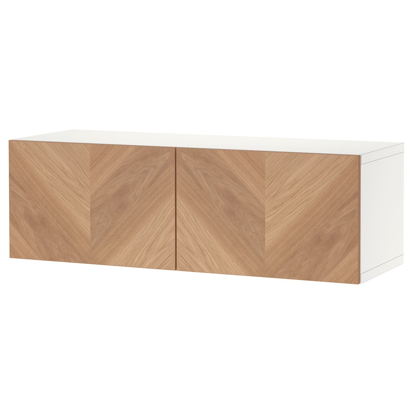 IKEA BESTÅ szafka z drzwiczkami, biały/Hedeviken okl dęb, 120x42x38 cm