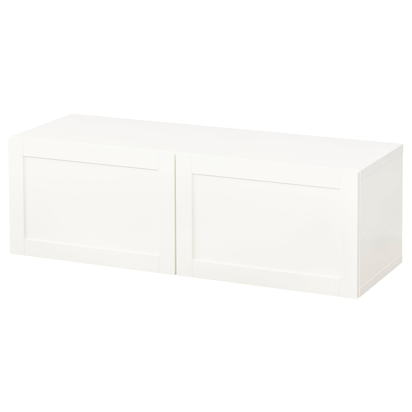 IKEA BESTÅ kombinacja szafek ściennych, biały/Hanviken biały, 120x42x38 cm