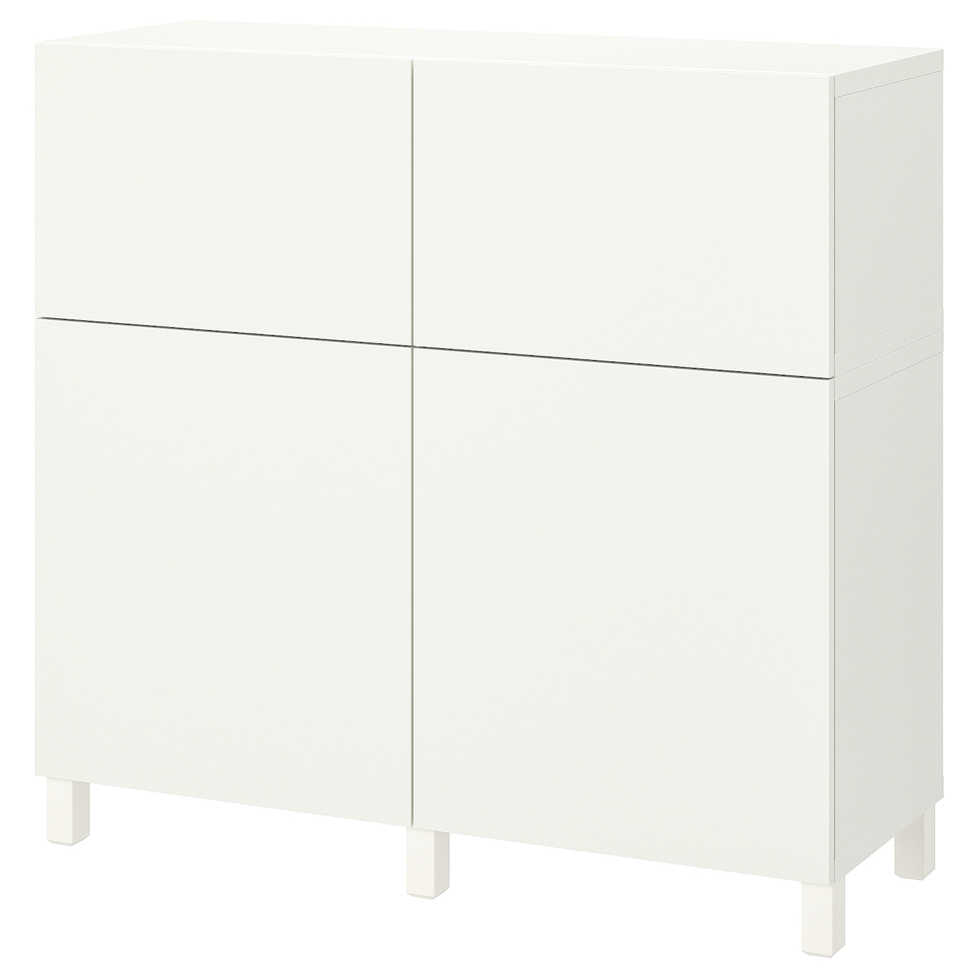 IKEA BESTÅ kombinacja regałowa z drzw/szuf, biały/Lappviken/Stubbarp biały, 120x42x112 cm