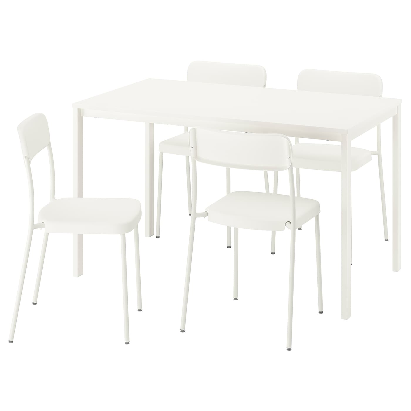 IKEA VIHALS / VIHALS stół i 4 krzesła, biały biały/biały, 125x74 cm