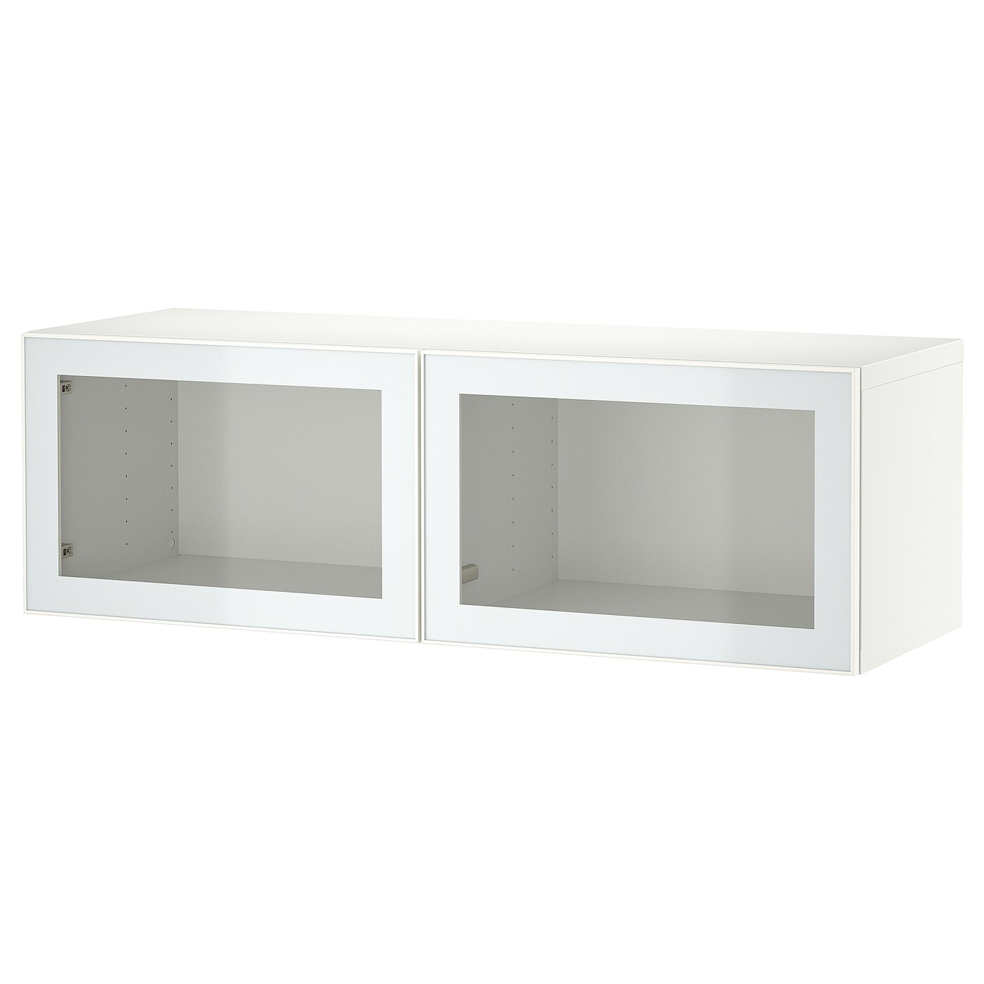 IKEA BESTÅ kombinacja szafek ściennych, biały Glassvik/biel/jasna zieleń szkło bezbarwne, 120x42x38 cm