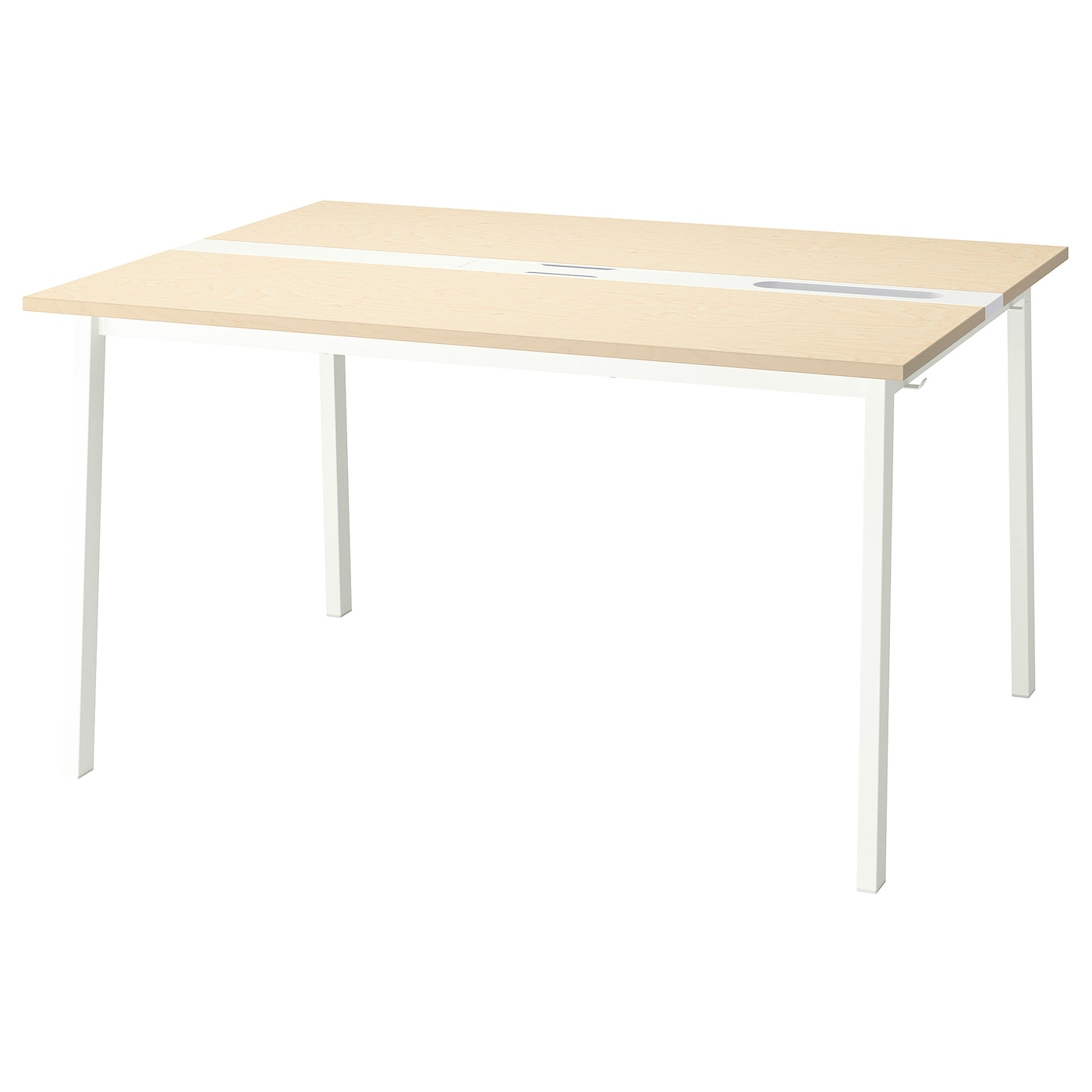 IKEA MITTZON stół konferencyjny, okl brzoz/biały, 140x108x75 cm