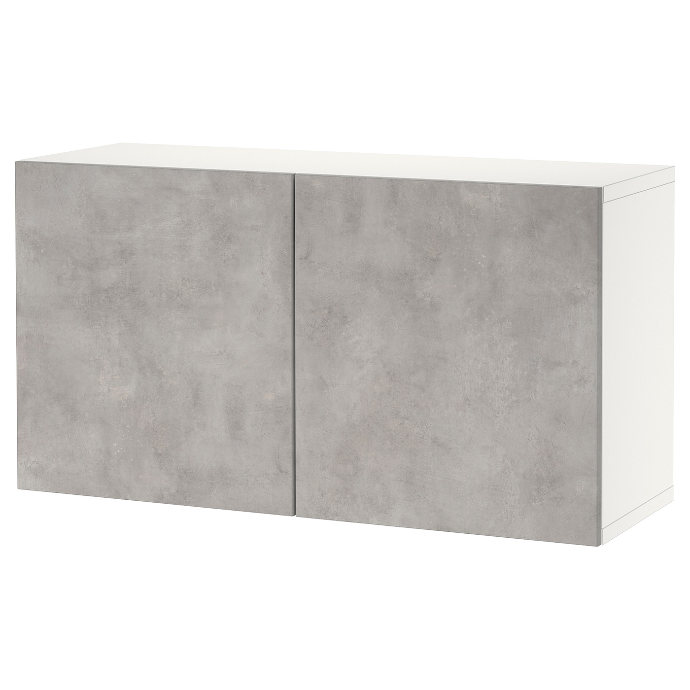 IKEA BESTÅ szafka z drzwiczkami, biały Kallviken/jasnoszary imitacja betonu, 120x42x64 cm