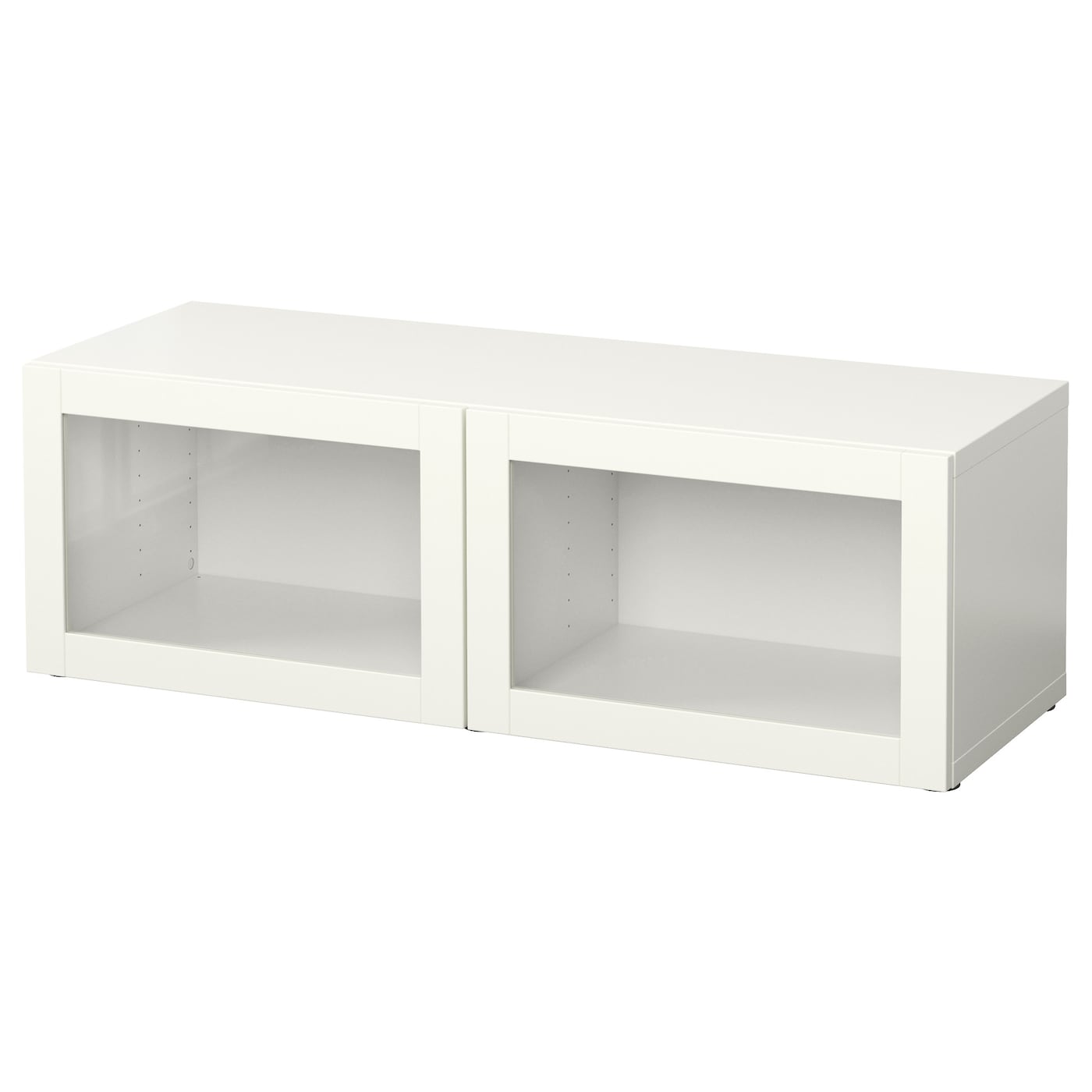 IKEA BESTÅ witryna, biały/Sindvik białe szkło przezroczyste, 120x42x38 cm