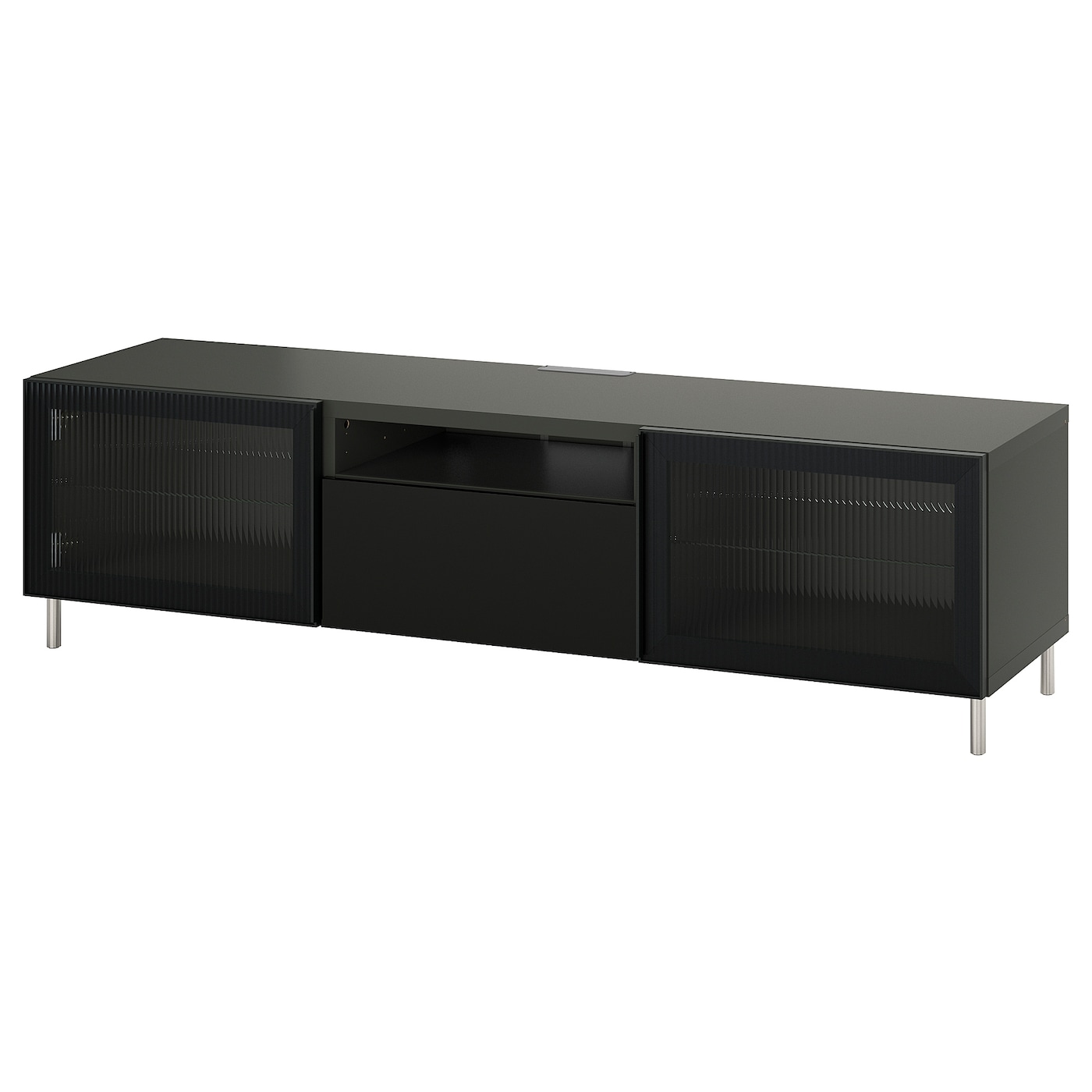 IKEA BESTÅ szafka pod TV, ciemnoszary Selsviken/Fällsvik antracyt, 180x42x48 cm