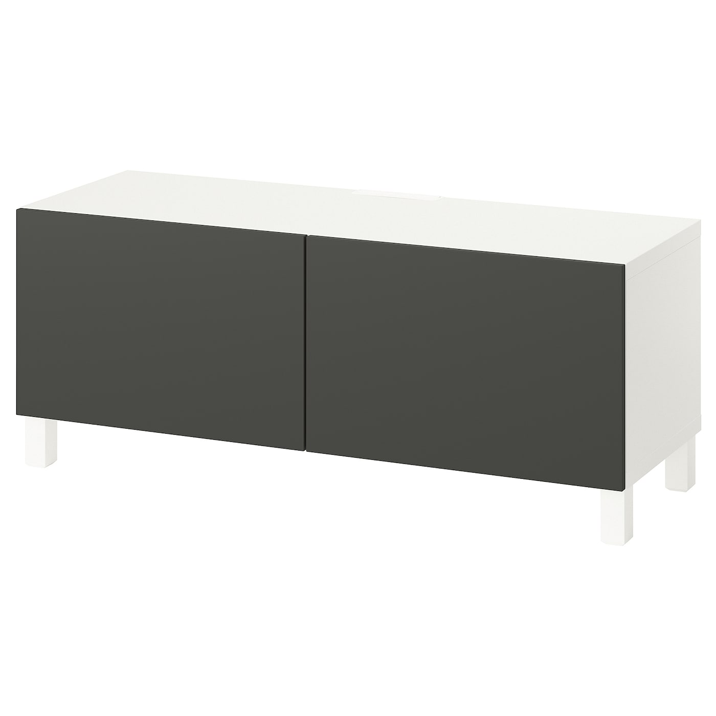 IKEA BESTÅ ława TV z drzwiami, biały Lappviken/Stubbarp/ciemnoszary, 120x42x48 cm