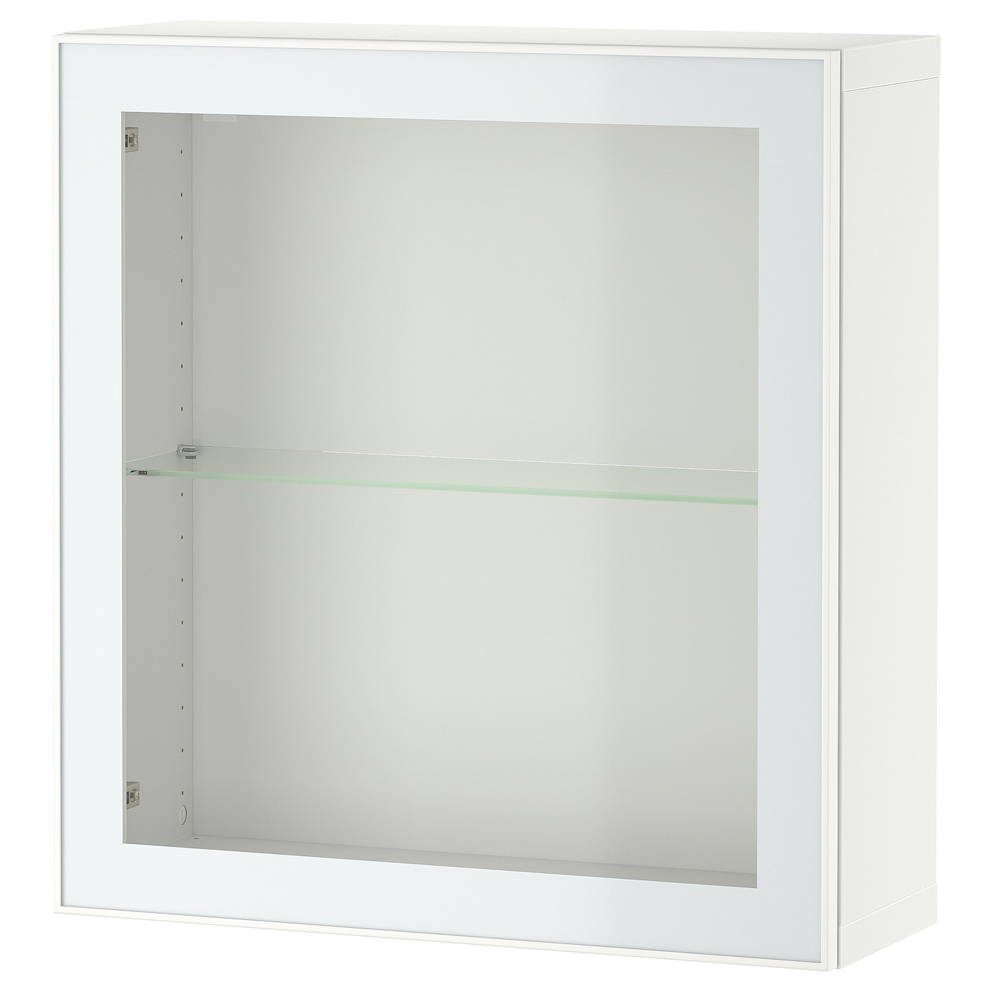 IKEA BESTÅ witryna, biały Glassvik/biel/jasna zieleń szkło bezbarwne, 60x22x64 cm