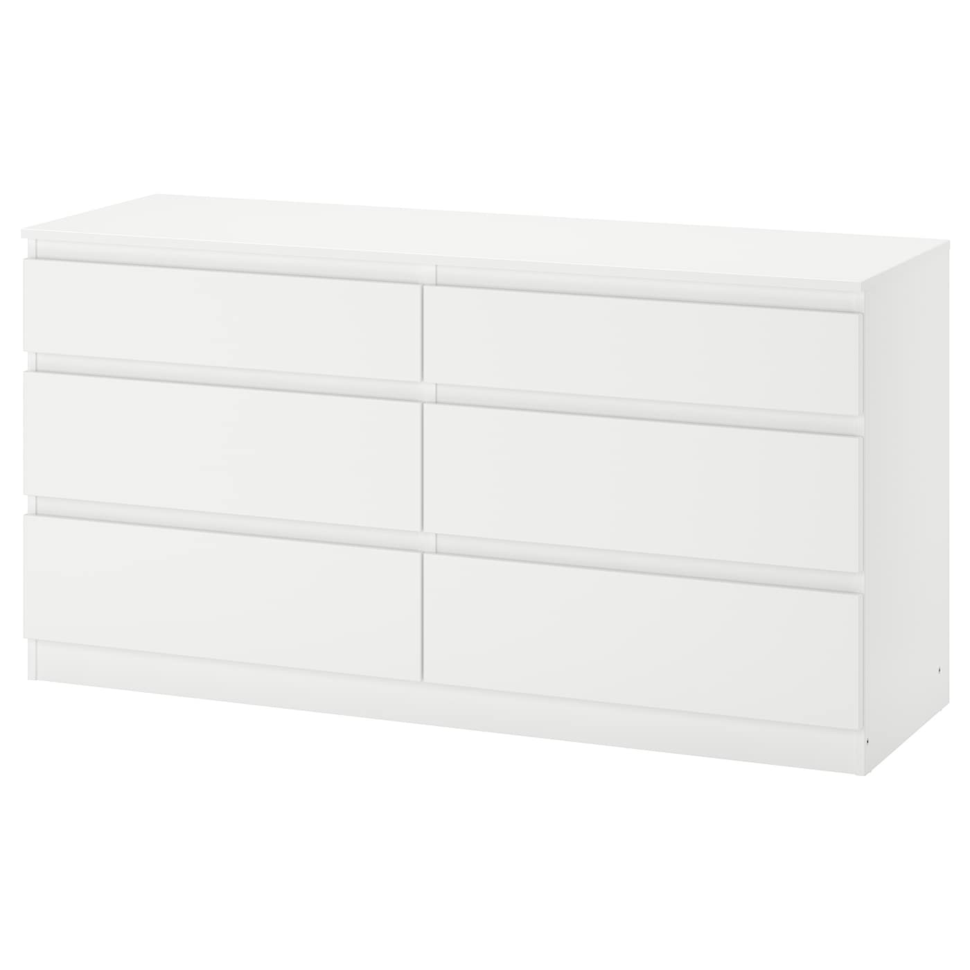 IKEA KULLEN komoda, 6 szuflad, biały, 140x72 cm