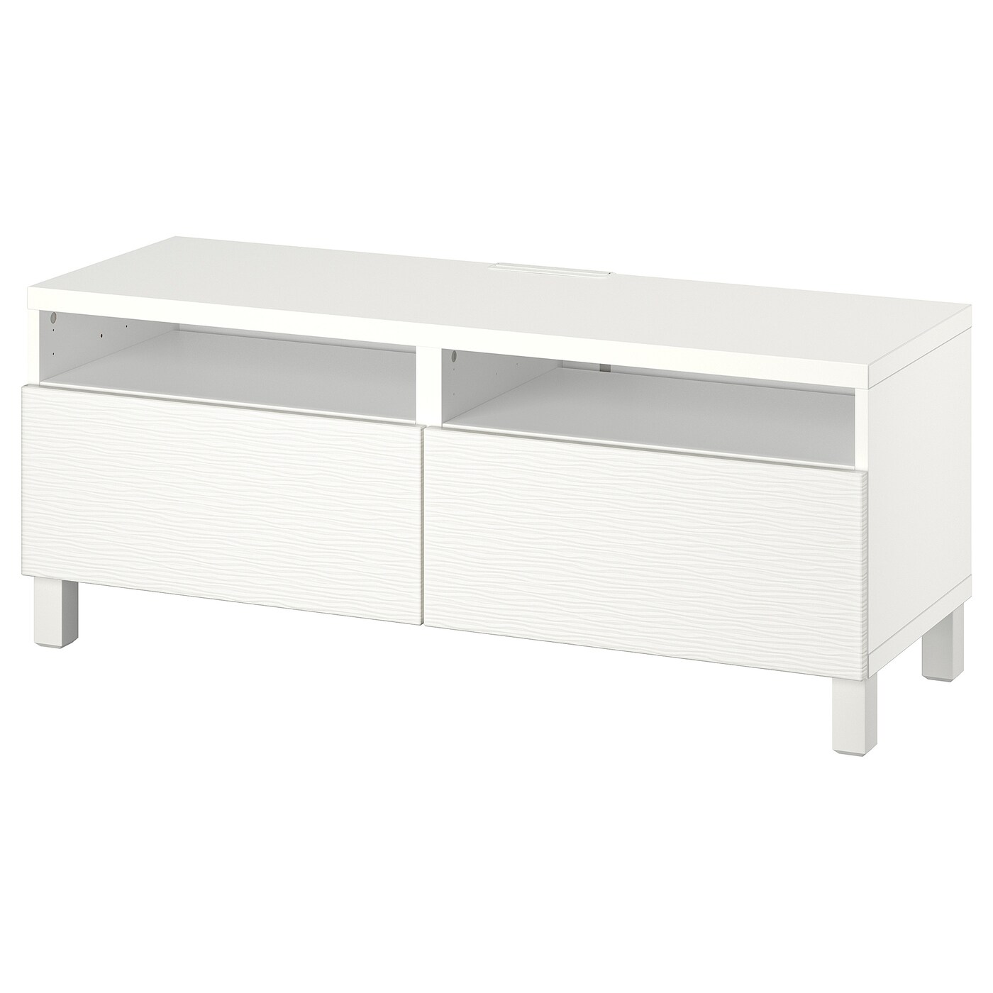 IKEA BESTÅ ława TV z szufladami, biały/Laxviken/Stubbarp biały, 120x42x48 cm