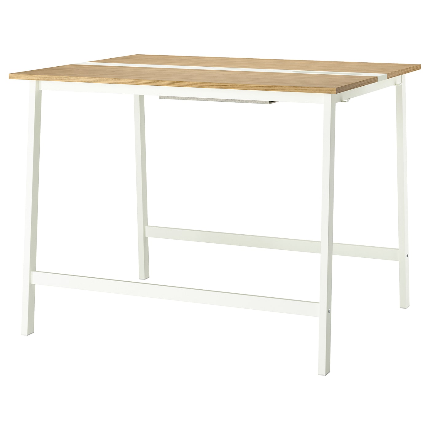 IKEA MITTZON stół konferencyjny, okl dęb/biały, 140x108x105 cm