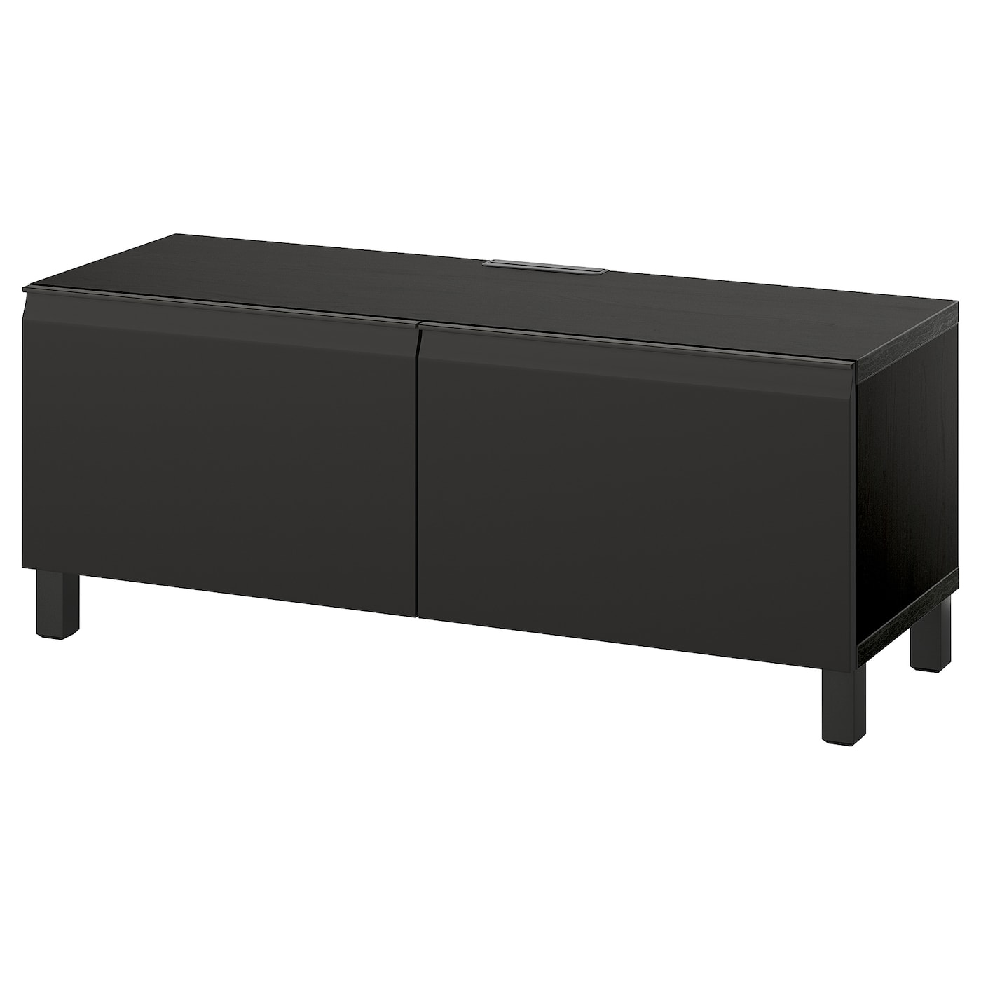 IKEA BESTÅ ława TV z drzwiami, czarnybrąz/Hammarsmed/Stubbarp antracyt, 120x42x48 cm