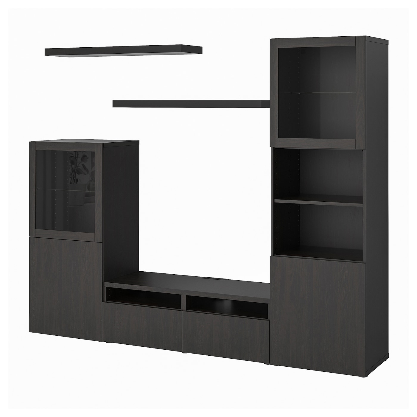 IKEA BESTÅ / LACK szafka pod TV, czarnybrąz, 240x42x193 cm