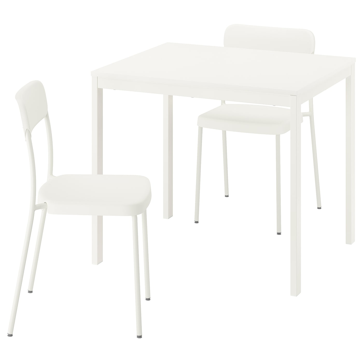 IKEA VIHALS / VIHALS stół i 2 krzesła, biały/biały, 84/120x74 cm