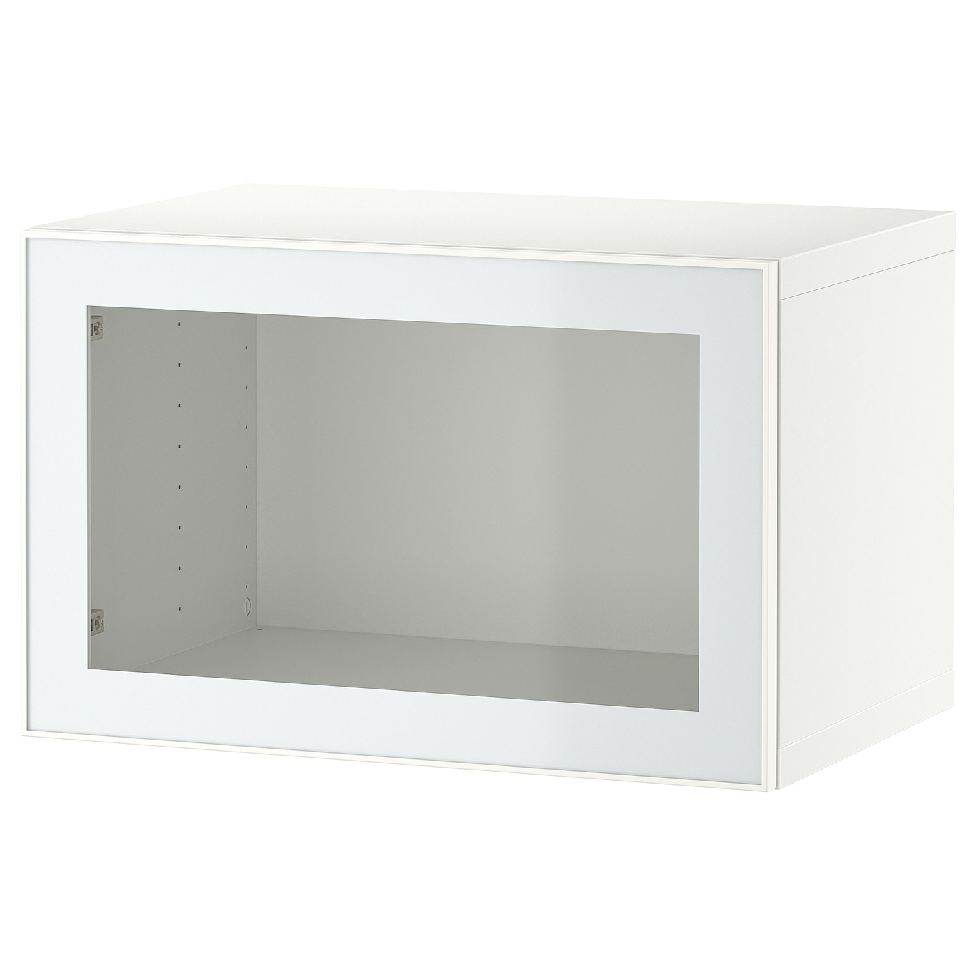 IKEA BESTÅ kombinacja szafek ściennych, biały Glassvik/biel/jasna zieleń szkło bezbarwne, 60x42x38 cm
