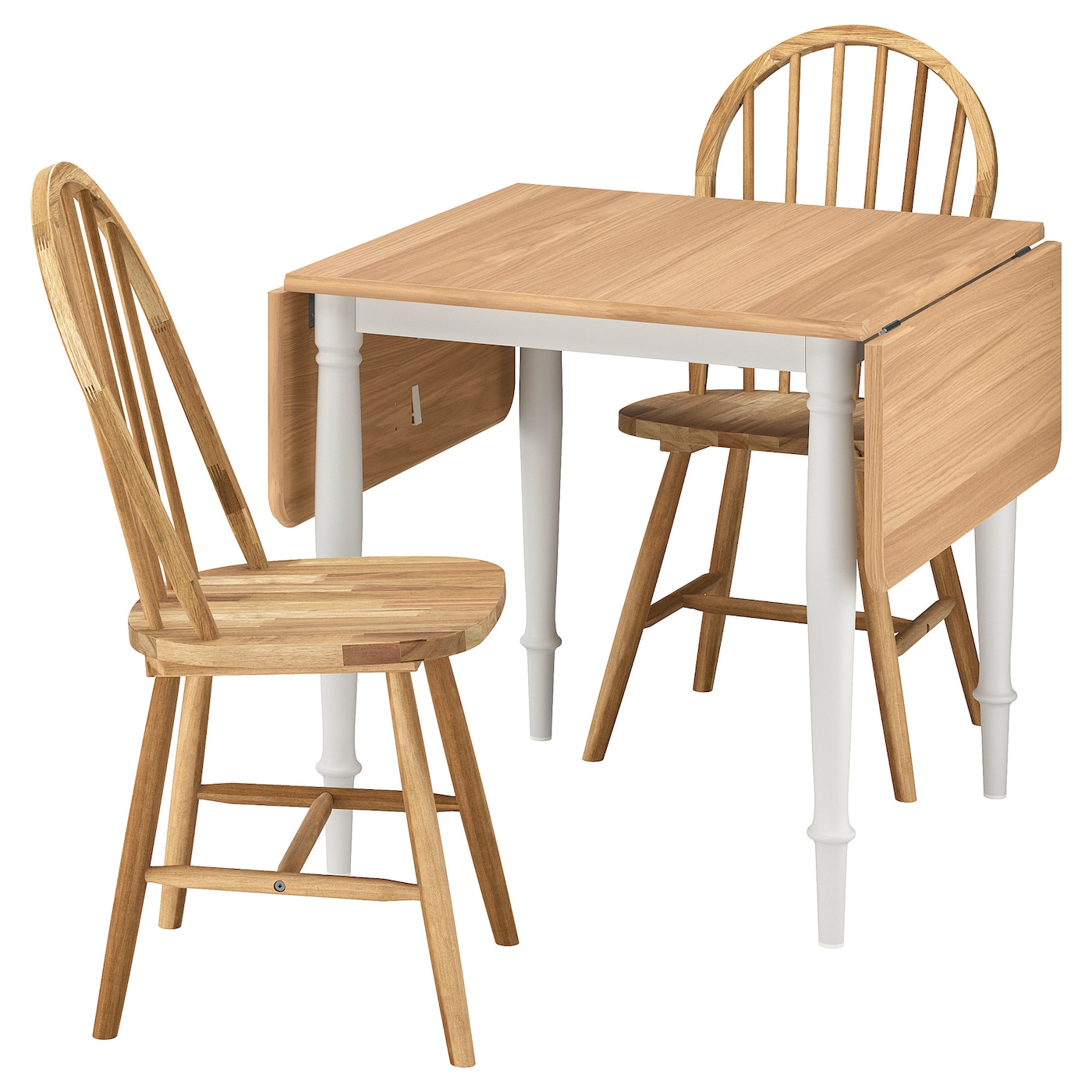 IKEA DANDERYD / SKOGSTA stół i 2 krzesła, okl dęb biały/akacja, 74x134/80 cm
