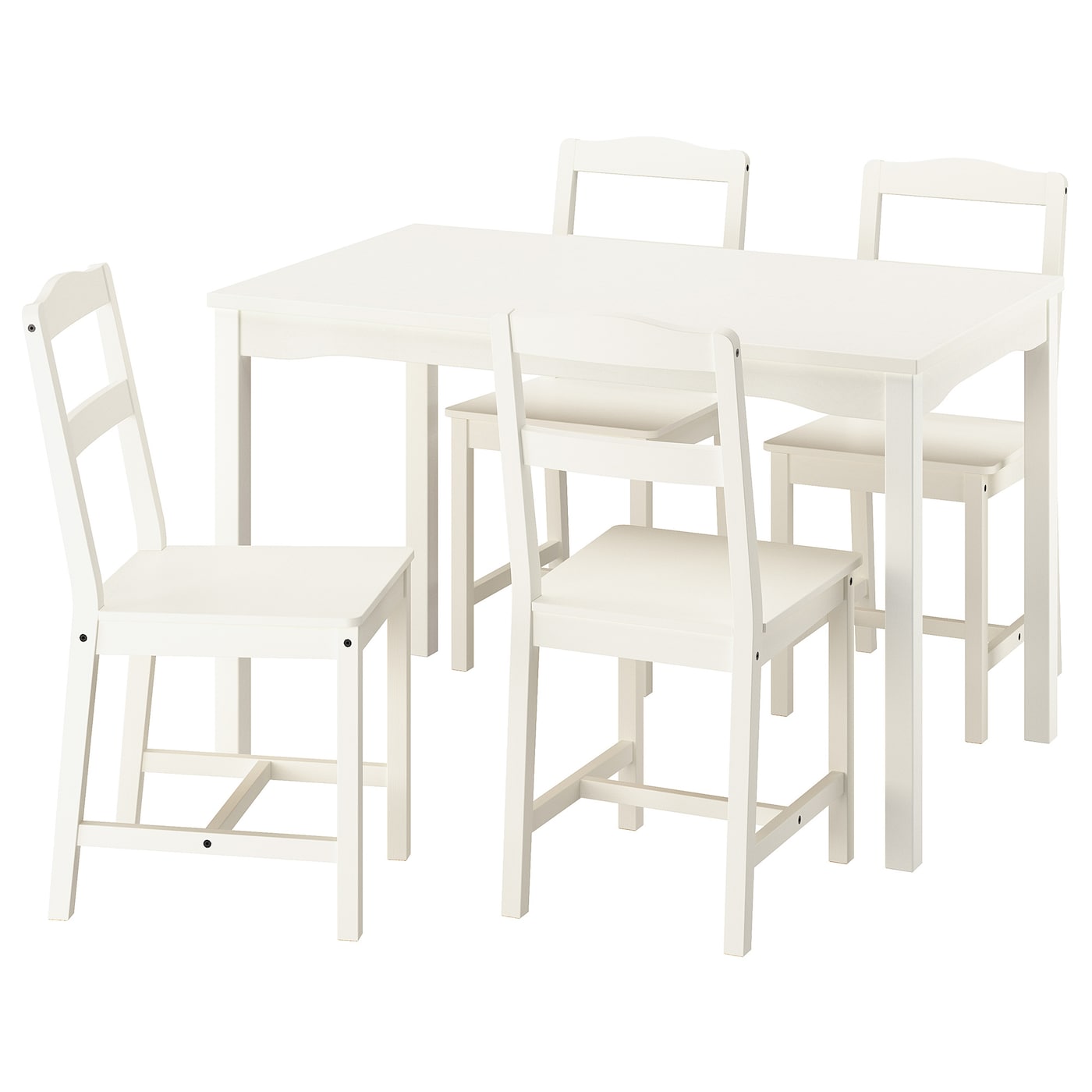 IKEA HAUGA / HAUGA stół i 4 krzesła, biały/biały, 118x74 cm