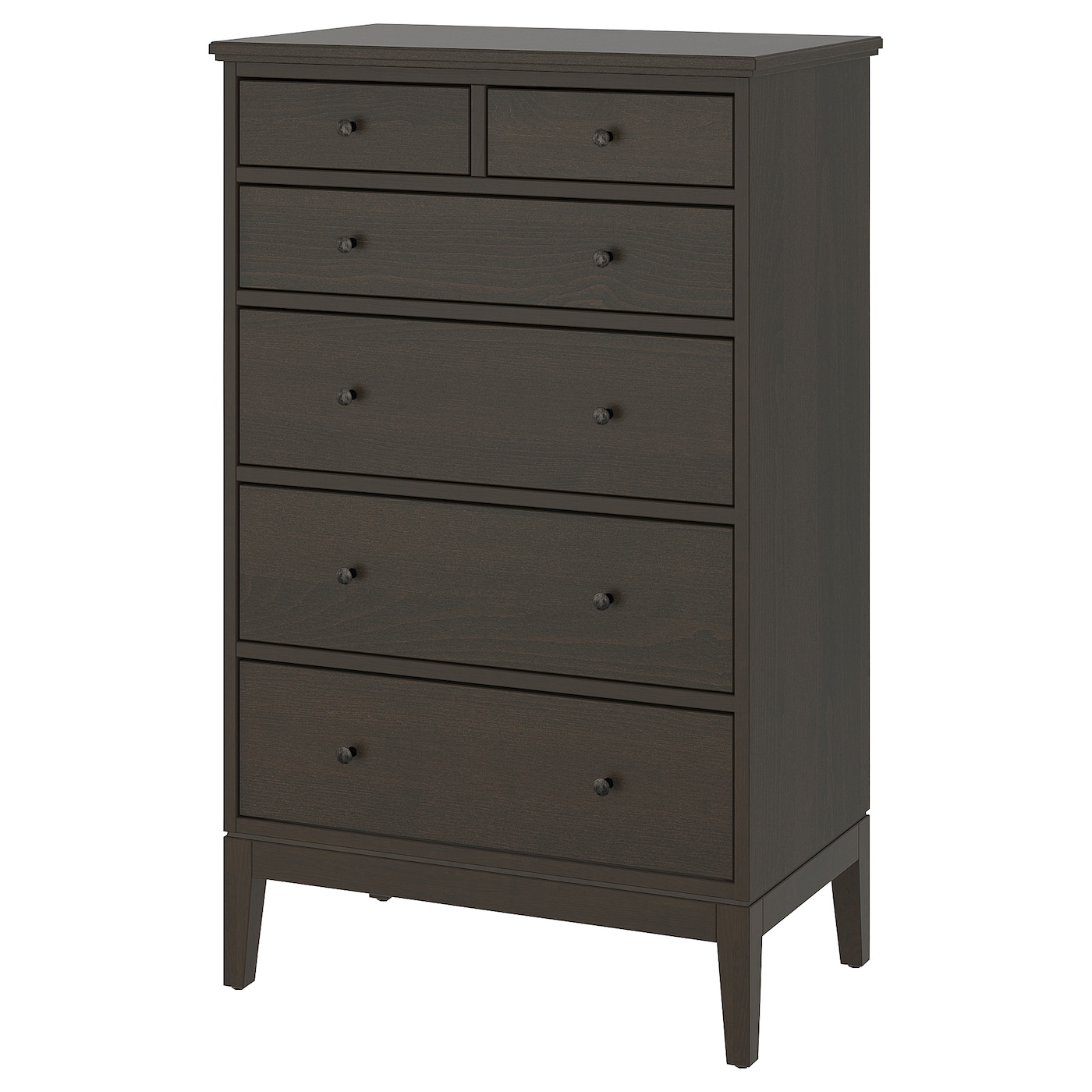 IKEA IDANÄS komoda, 6 szuflad, ciemnobrązowy bejcowane, 84x135 cm