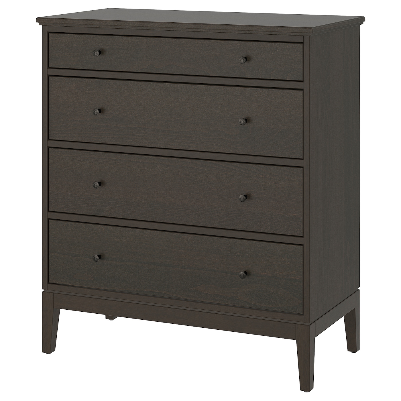 IKEA IDANÄS komoda, 4 szuflady, ciemnobrązowy bejcowane, 104x118 cm