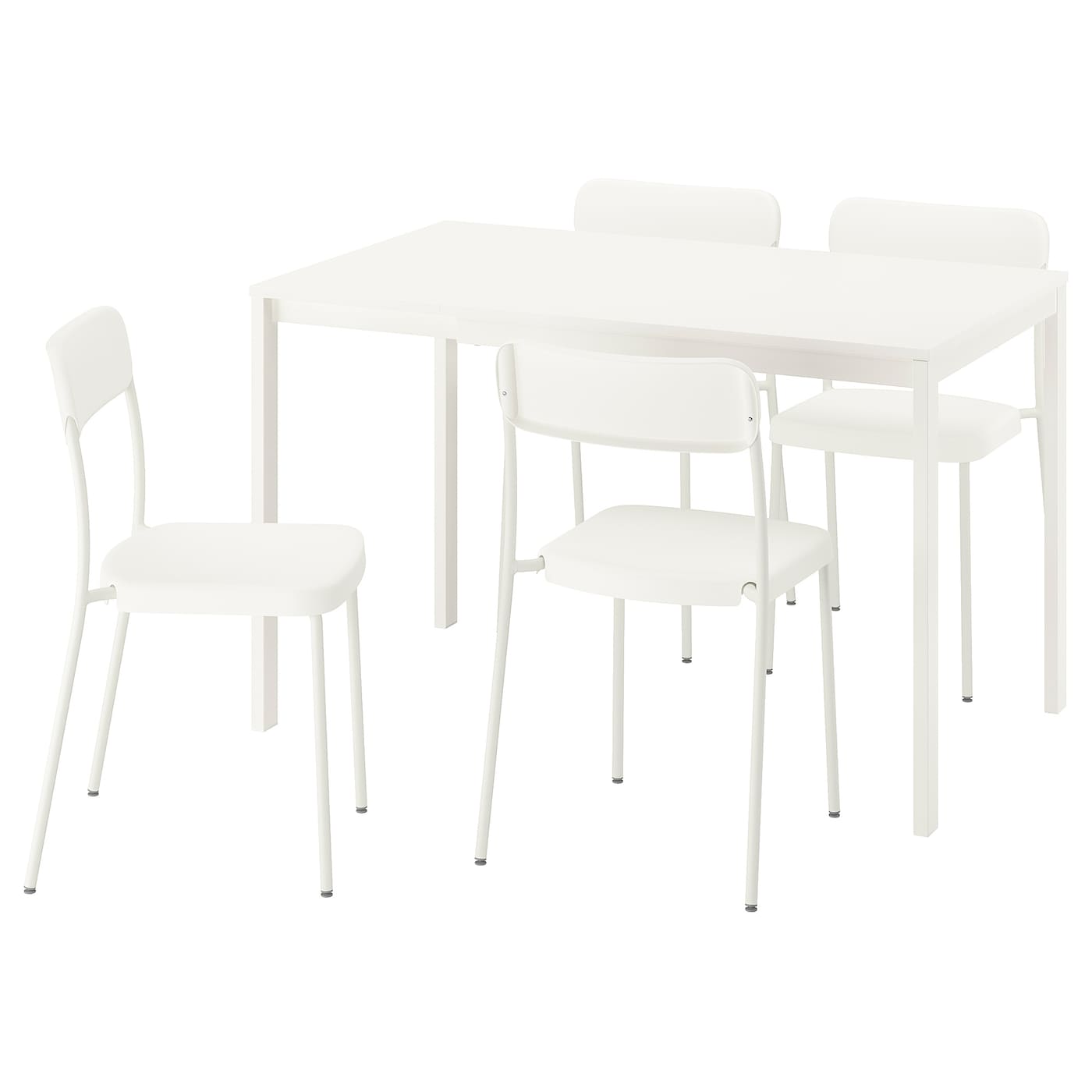 IKEA VIHALS / VIHALS stół i 4 krzesła, biały/biały, 84/120x74 cm