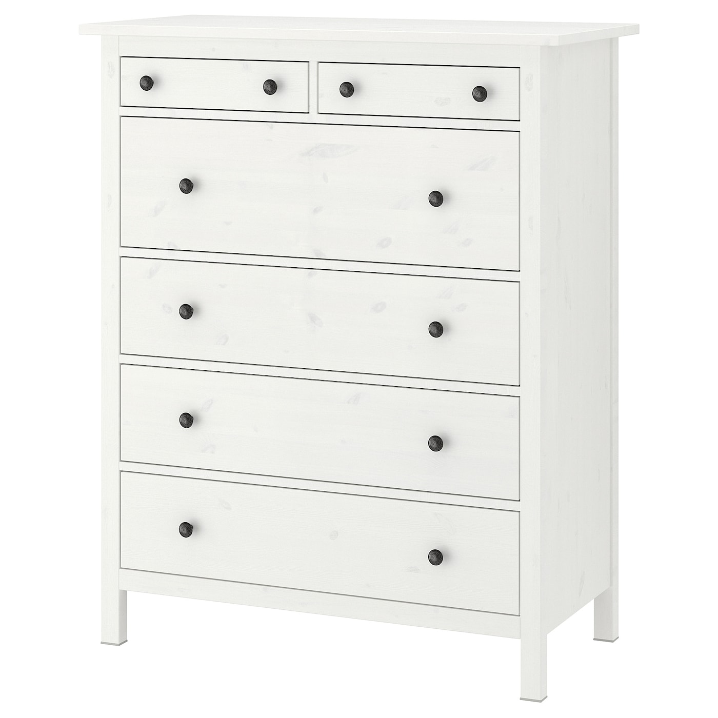 IKEA HEMNES komoda, 6 szuflad, biała bejca, 108x131 cm