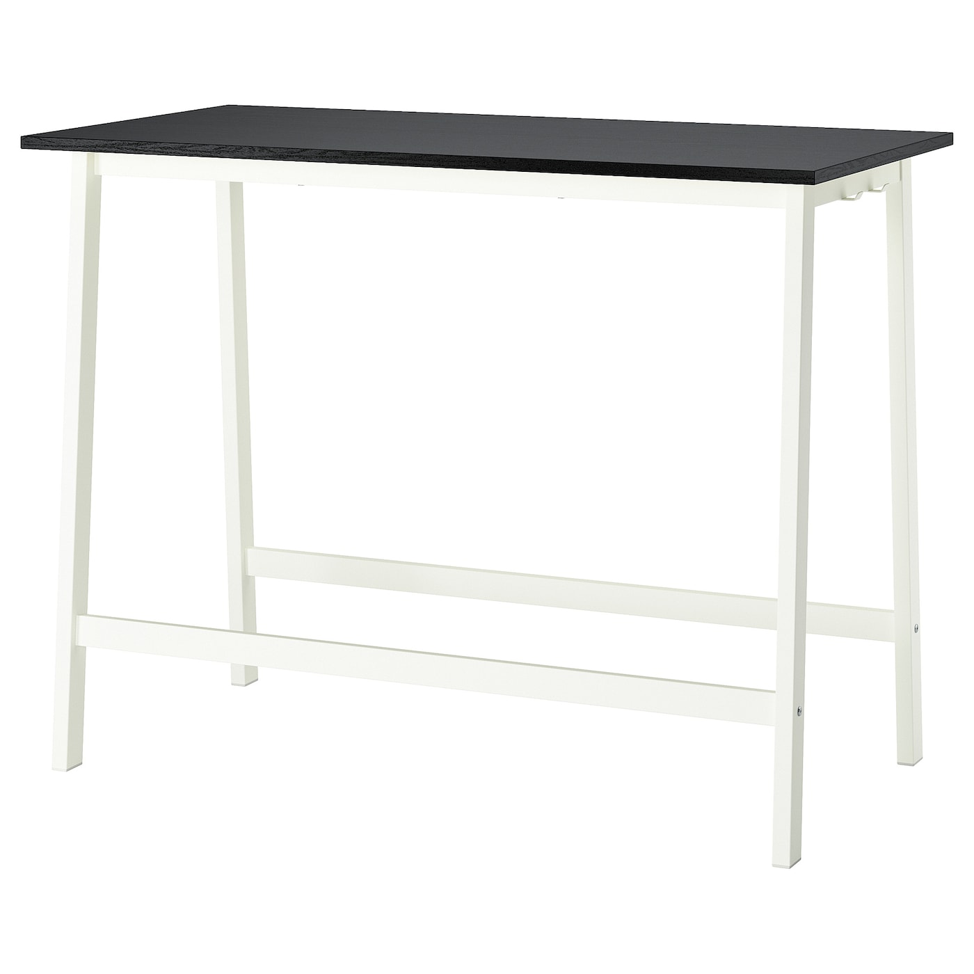 IKEA MITTZON stół konferencyjny, okl jesionowa bejcowana na czarno/biały, 140x68x105 cm