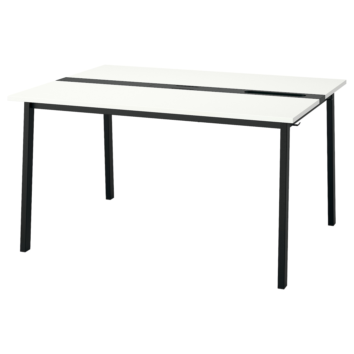 IKEA MITTZON stół konferencyjny, biały/czarny, 140x108x75 cm