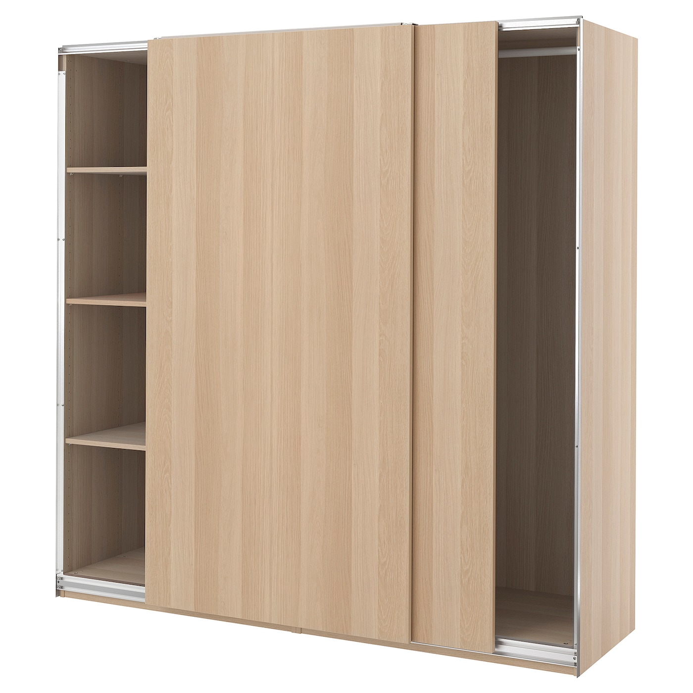 IKEA PAX / HASVIK szafa, imitacja dębu bejcowanego na biało/imitacja dębu bejcowanego na biało, 200x66x201 cm