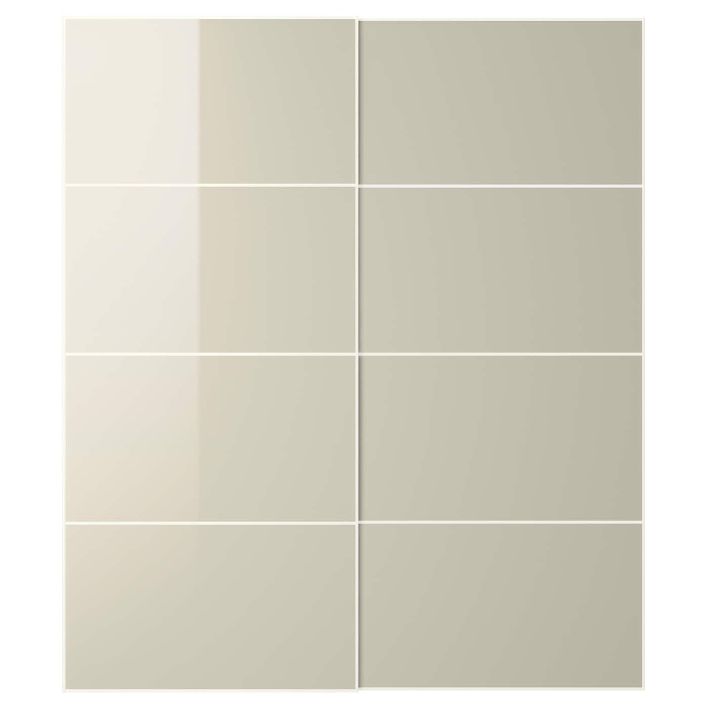 IKEA HOKKSUND Drzwi przesuwne, połysk jasnobeżowy, 200x236 cm