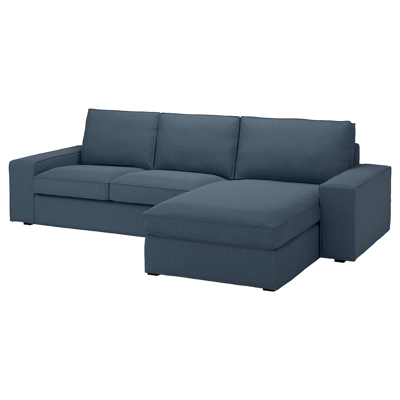 IKEA KIVIK sofa 3-osobowa z szezlongiem, Gunnared niebieski, Maksymalna szerokość: 280 cm