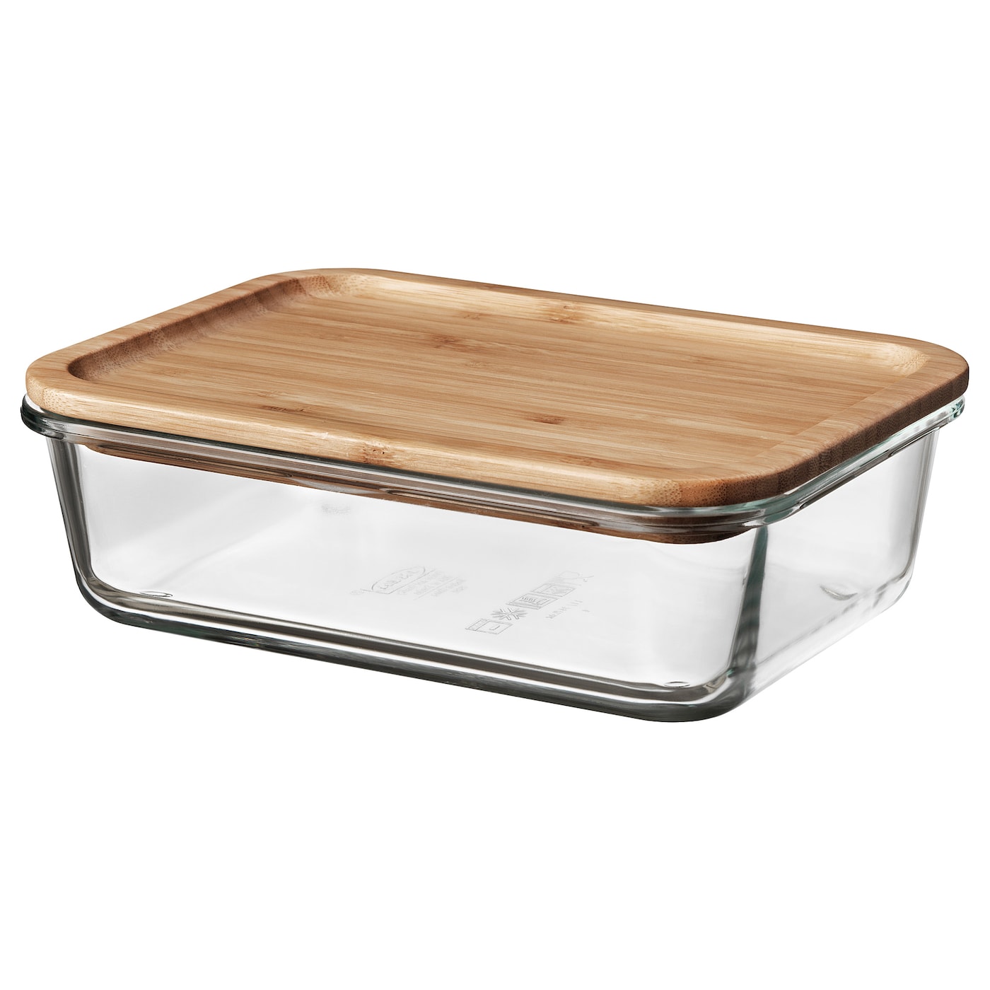 IKEA IKEA 365+ pojemnik na żywność z pokrywką, prostokąt szkło/bambus, 1.0 l