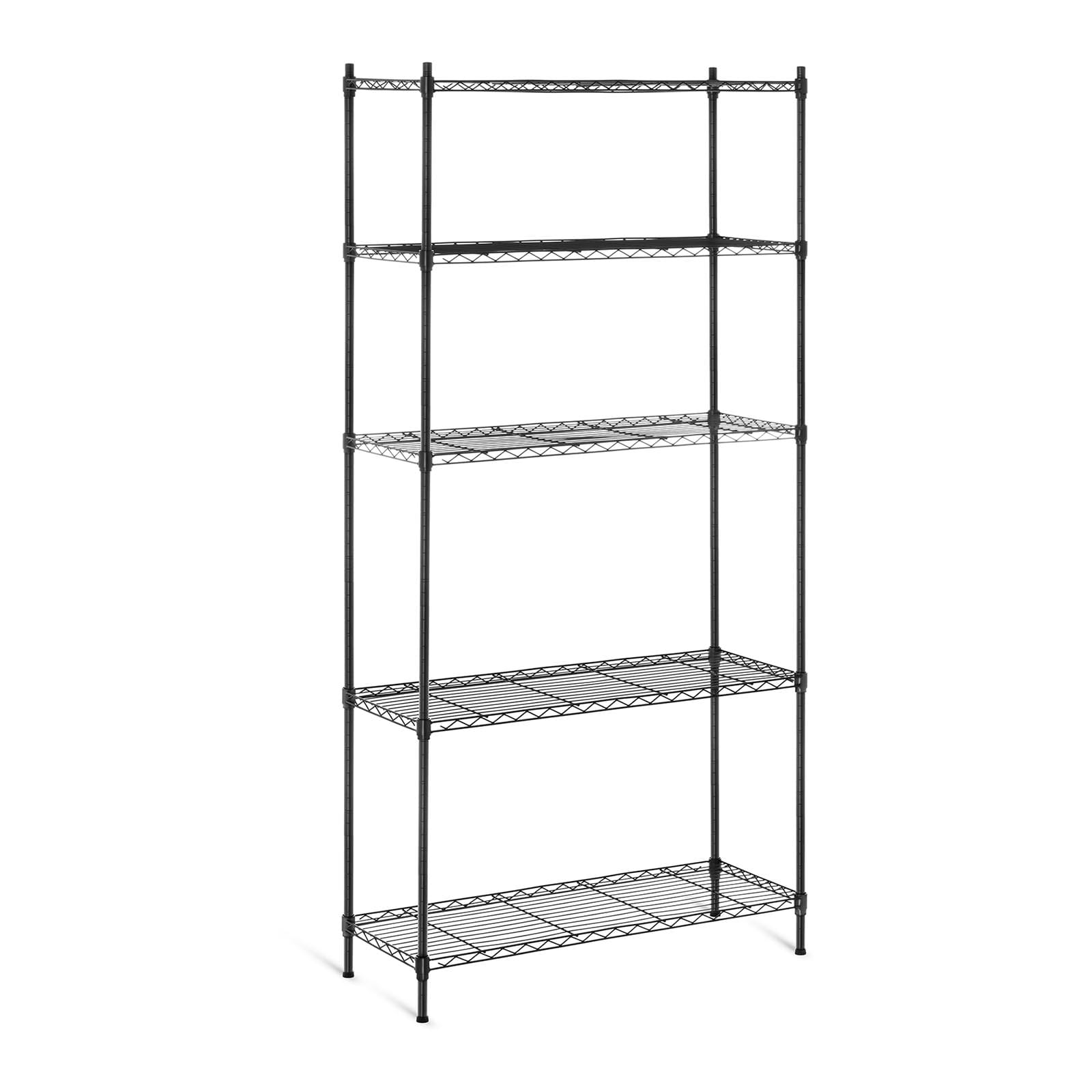 Regał ażurowy 35x90x180cm z 5 półkami, nośność 150kg, czarny