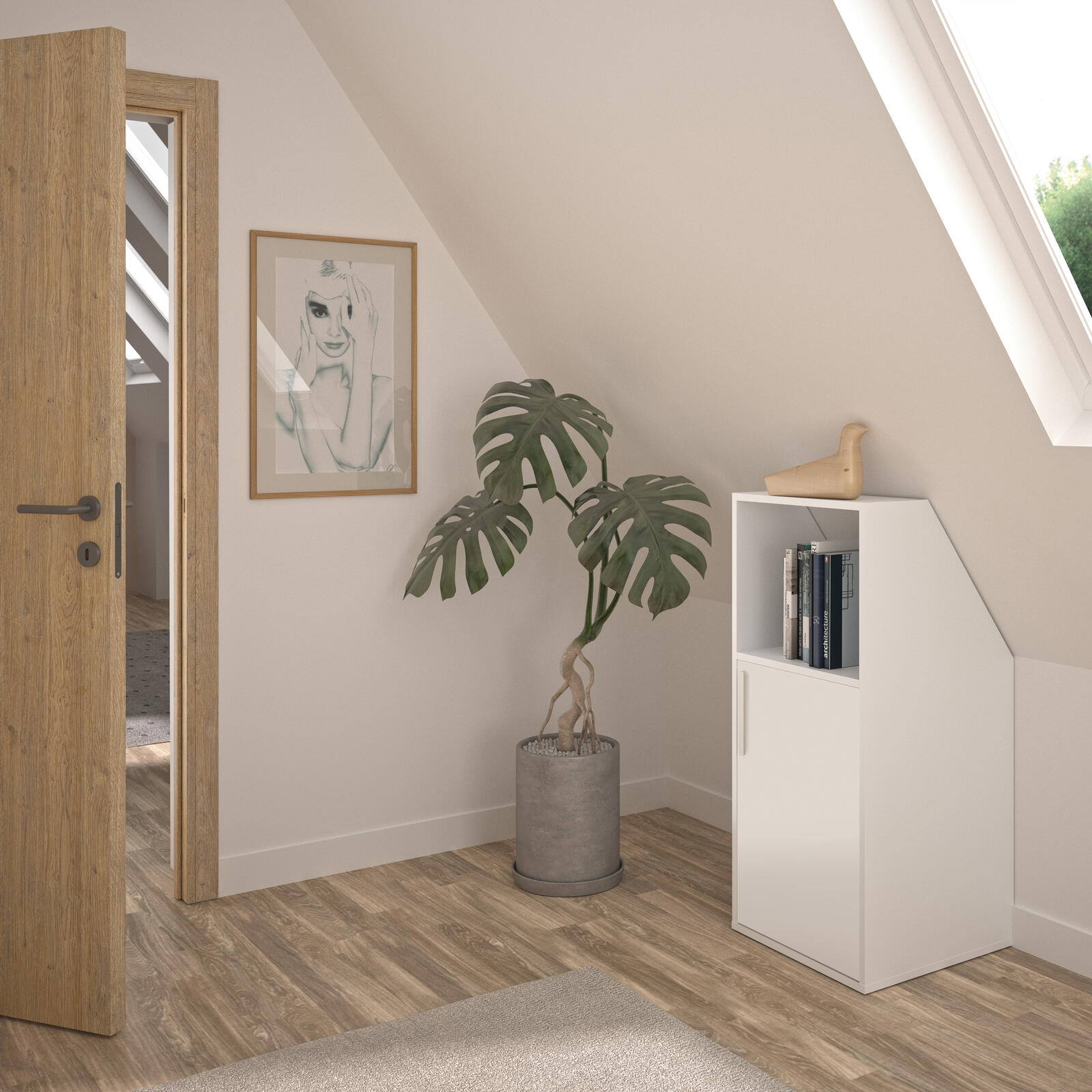 Komoda pod sufit podwieszony Under small white