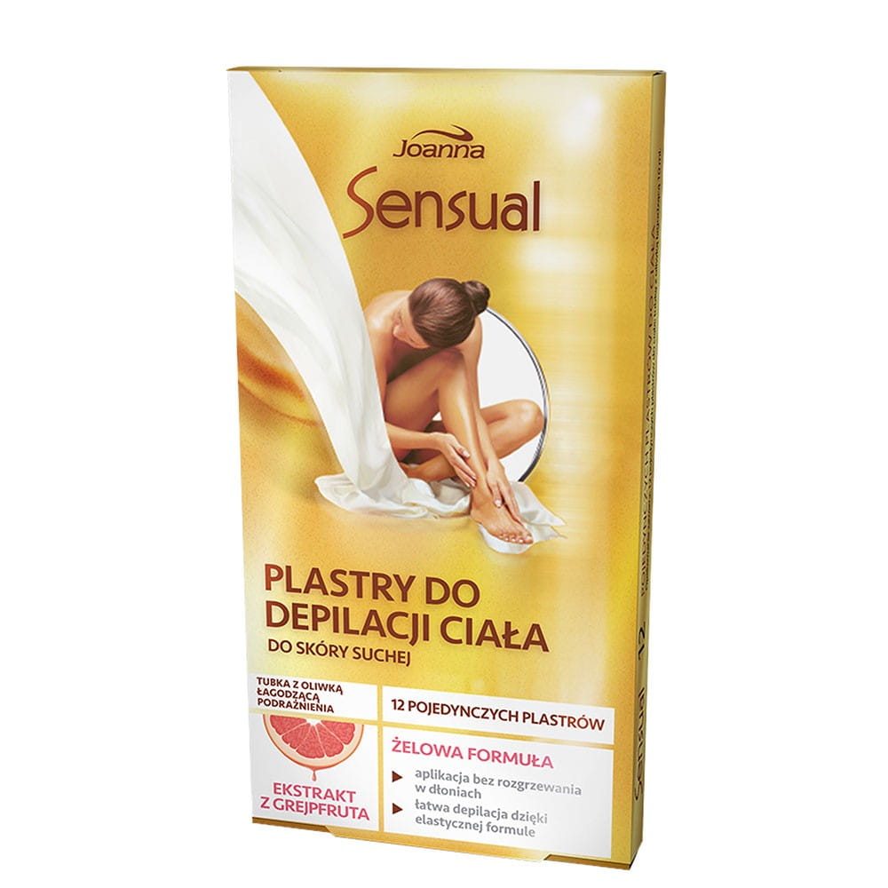Plastry do depilacji ciała żelowe Joanna Sensual grejpfrut skóra sucha 12szt