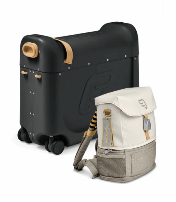 JetKids by Stokke BedBox - jeżdżąca walizka + plecak Crew BackPack-Black White