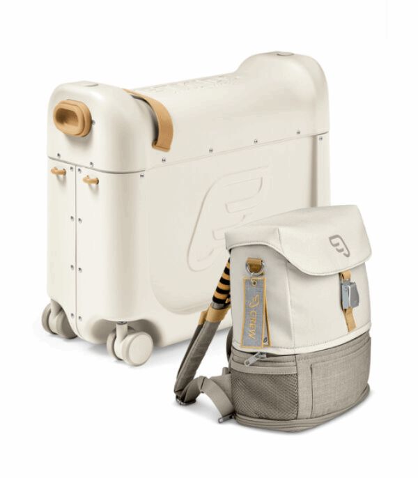 JetKids by Stokke BedBox - jeżdżąca walizka + plecak Crew BackPack-White