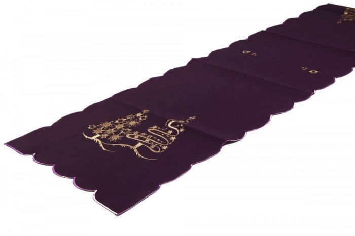 Obrus Świąteczny Boże Narodzenie wz. K-31, rozmiar 40x140cm Kolor: fioletowy