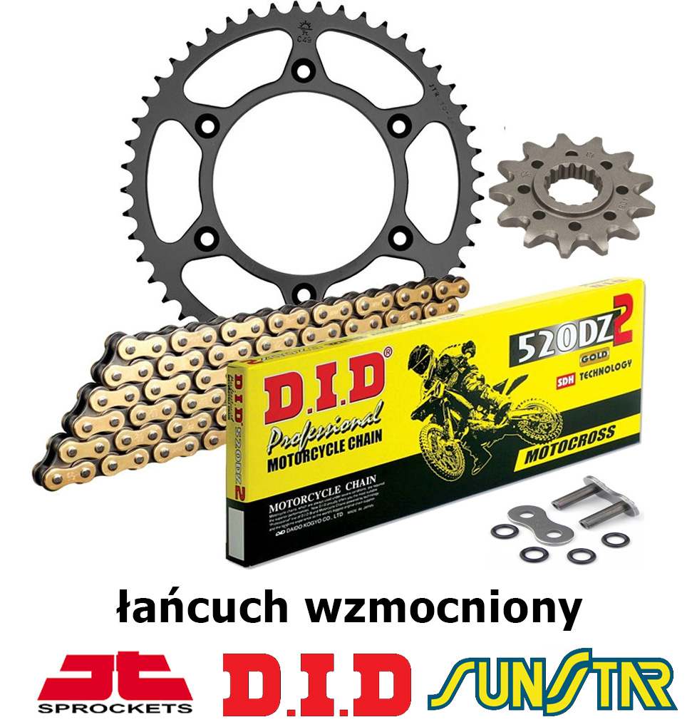 Honda Crf 450R 2004-2023 Zestaw Napędowy Did Wzmocniony Złoty Bezoring Honda 450 Crf 450 2023