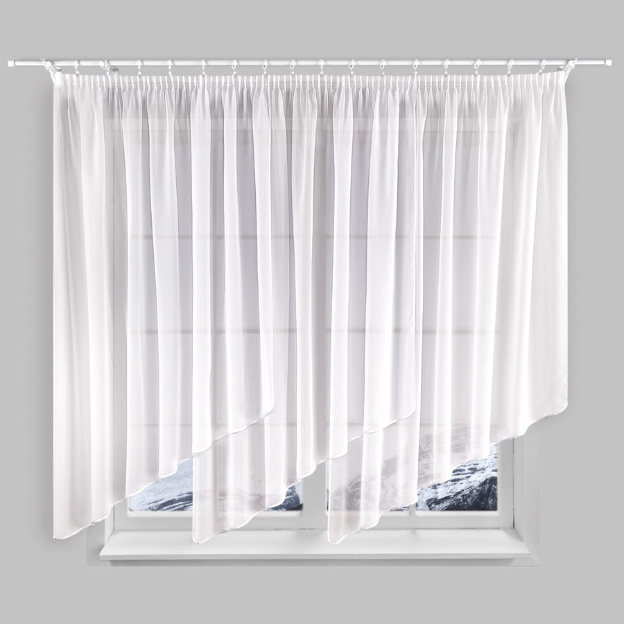 Firanka FK0180 wymiar 450x150 / kolor biały