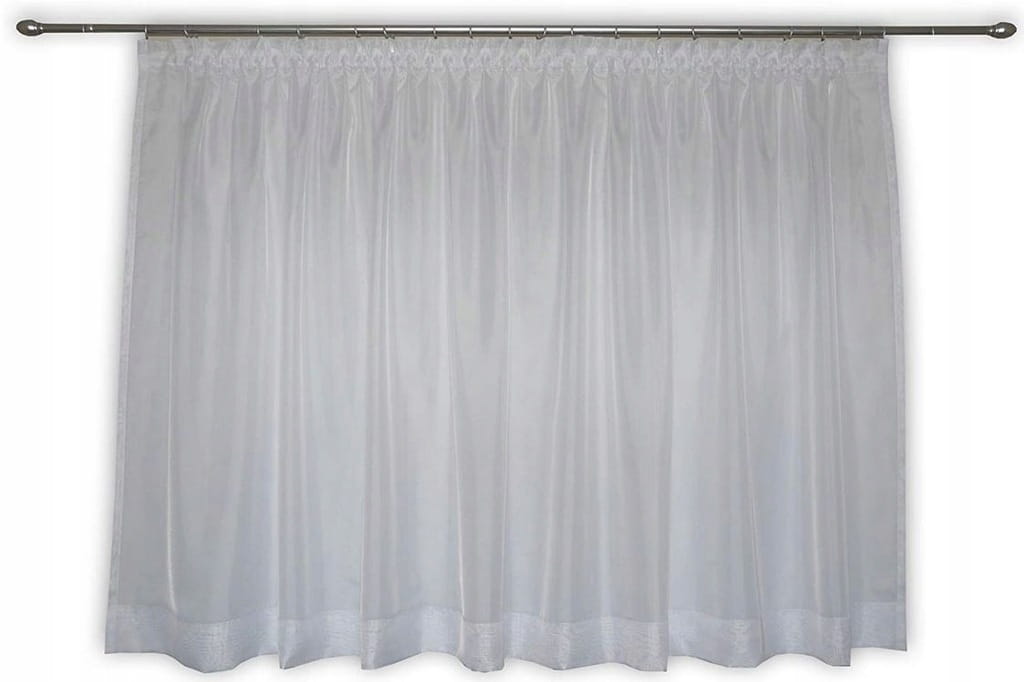 Krótka GOTOWA FIRANKA BIAŁA WOAL z taśmą 65x280cm