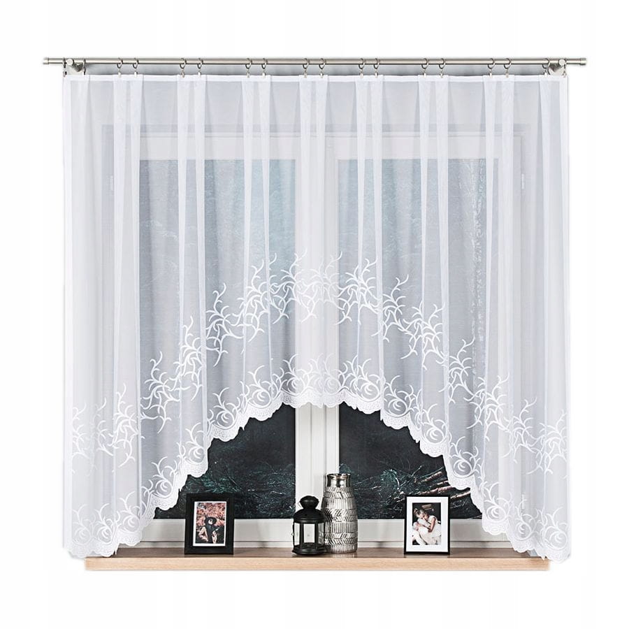 Firanka gotowa biała 023297 wysokoś 160x320 żakard