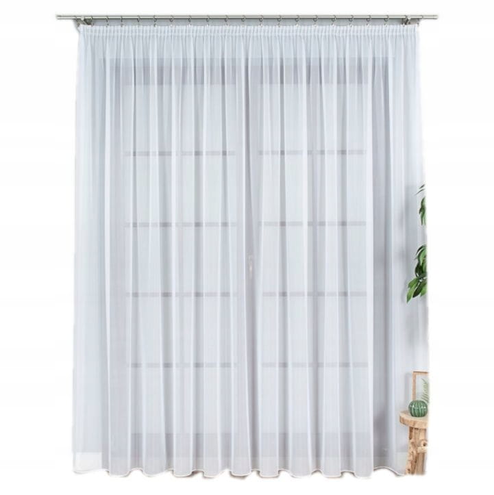 Firana gotowa z woalu 275x250 cm firanka z ołowianką