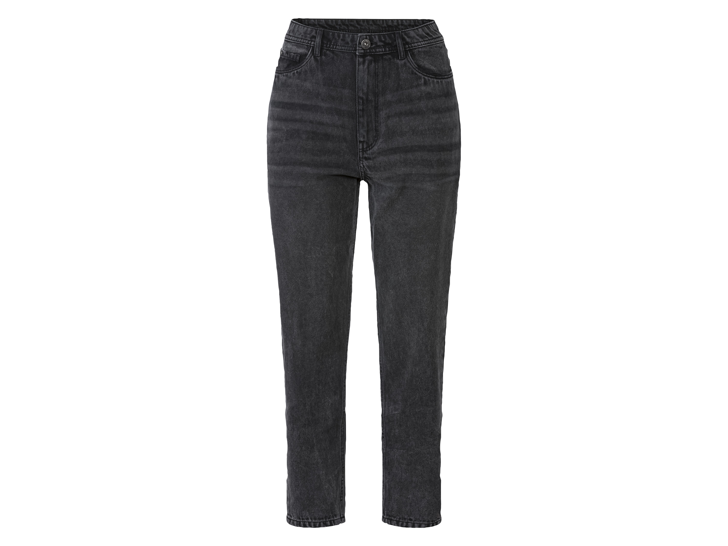 esmara Jeansy damskie, mom fit, z wysokim stanem 42, Czarny