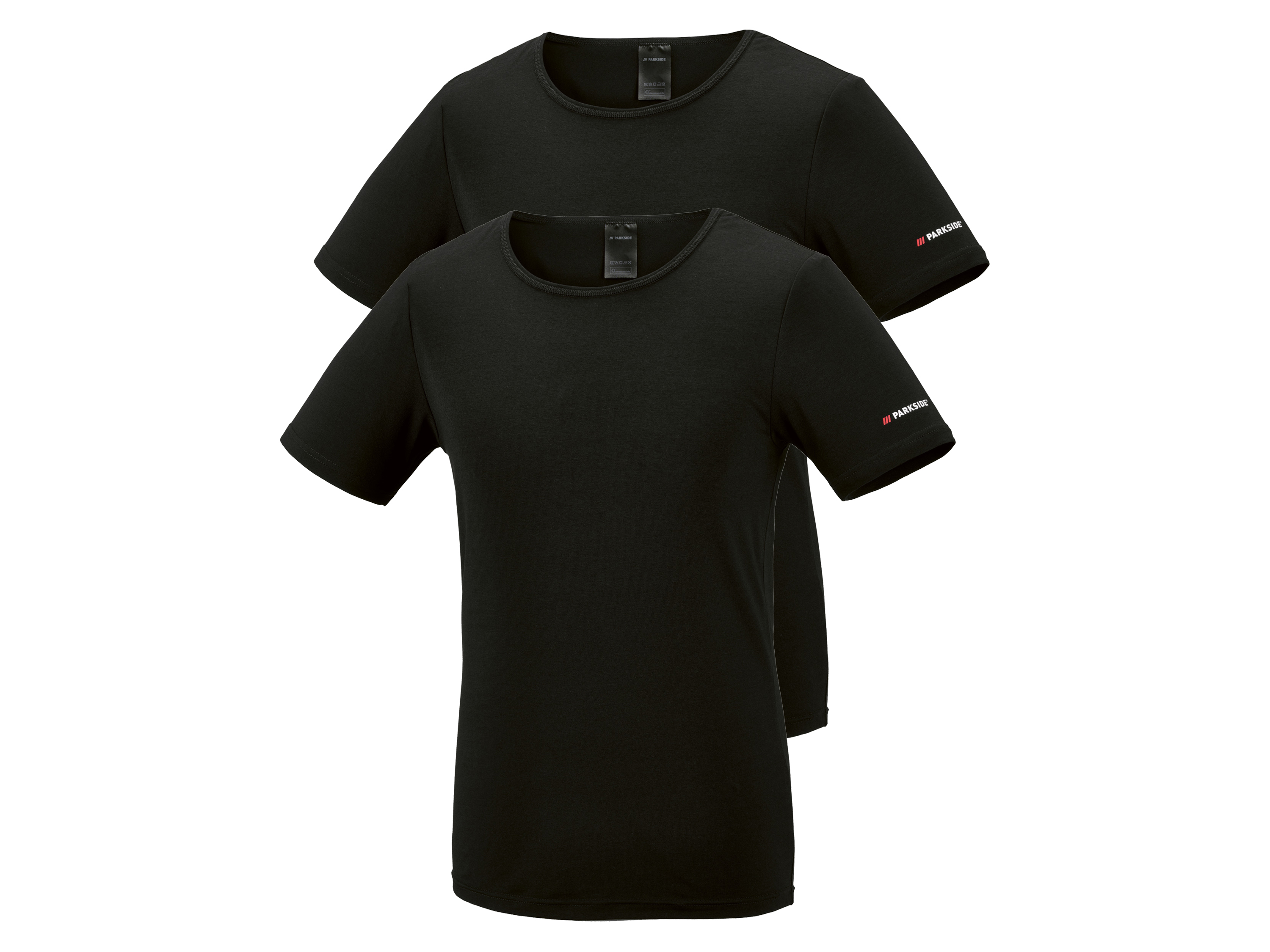Parkside Koszulka męska z bawełną, 2 sztuki Czarny, 8/Xxl
