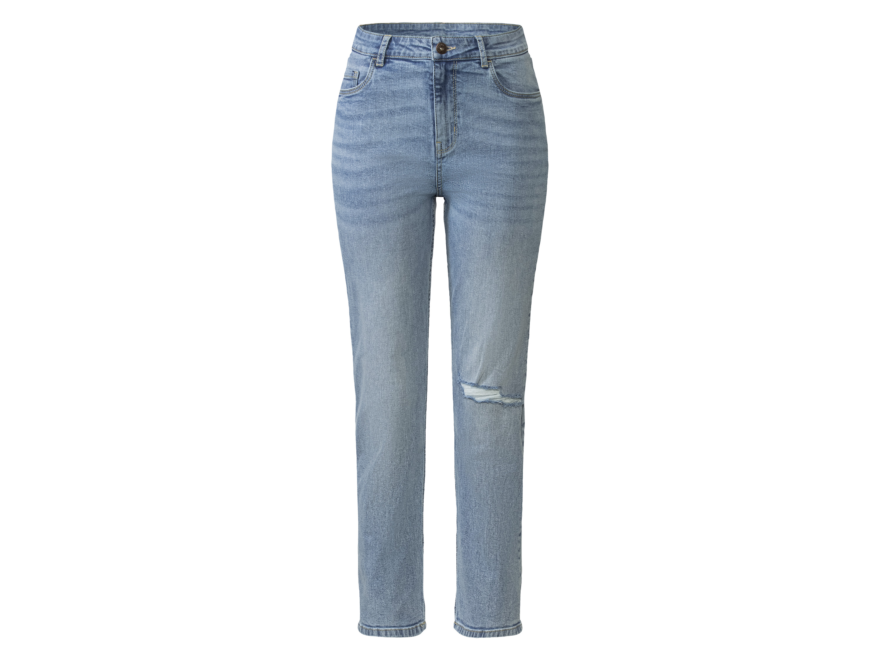 esmara Jeansy damskie z bawełną straight fit 42/30, Jasnoniebieski