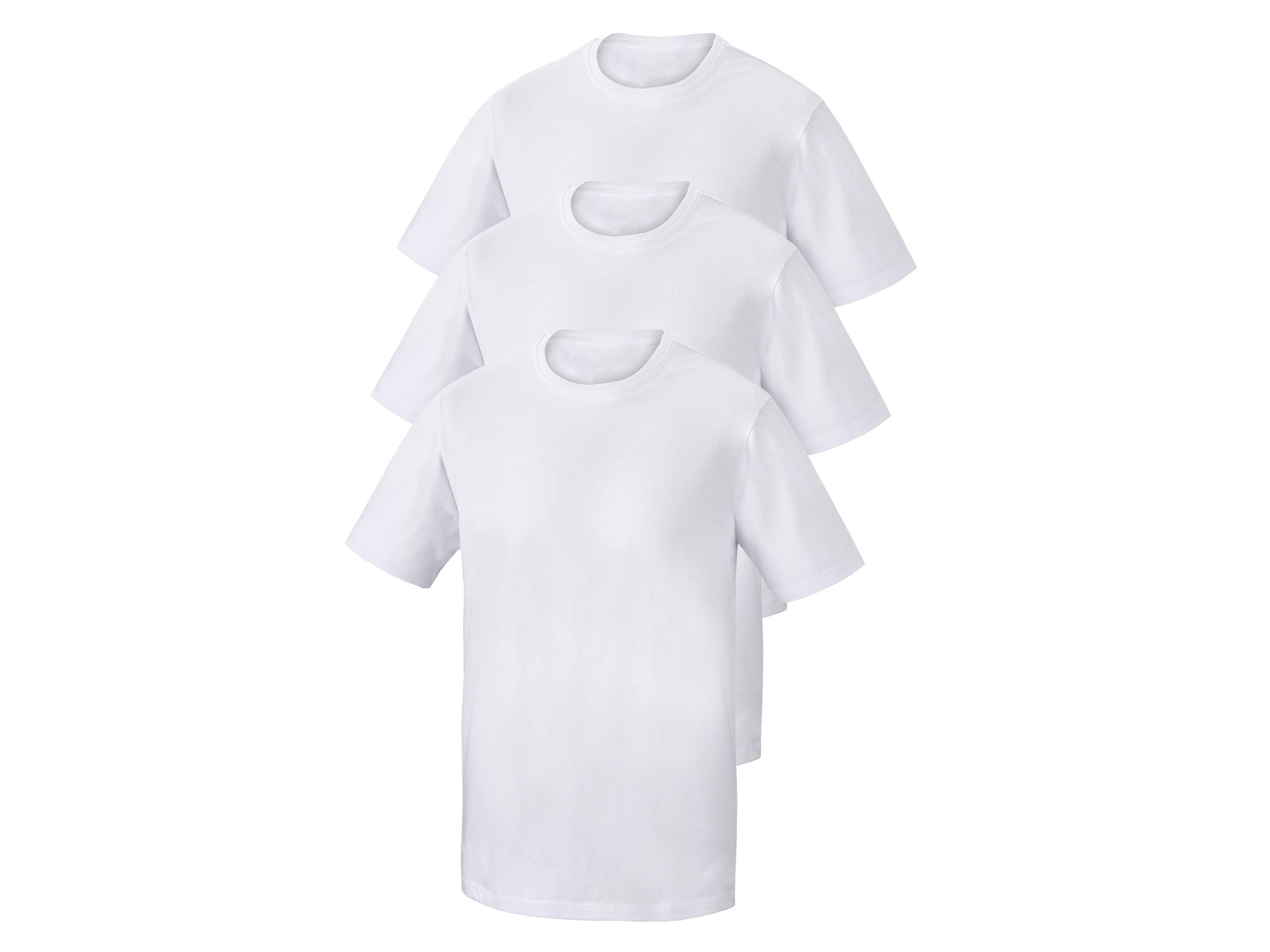 Parkside T-shirty męskie z bawełny organicznej, 3 sztuki Biały, S 44/46