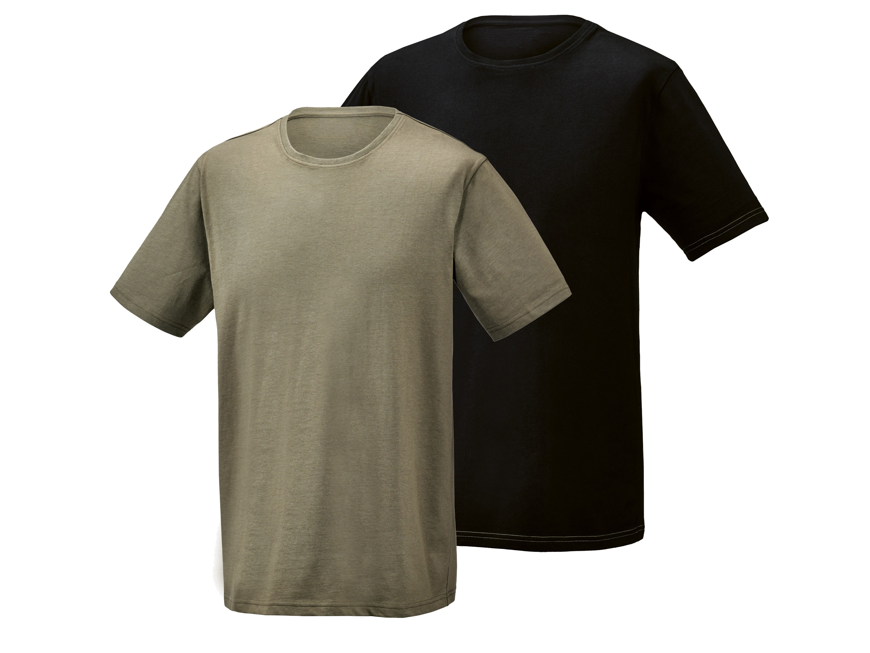 Parkside T-shirty męskie z bawełny organicznej, 2 sztuki Czarny/oliwkowy, M 48/50