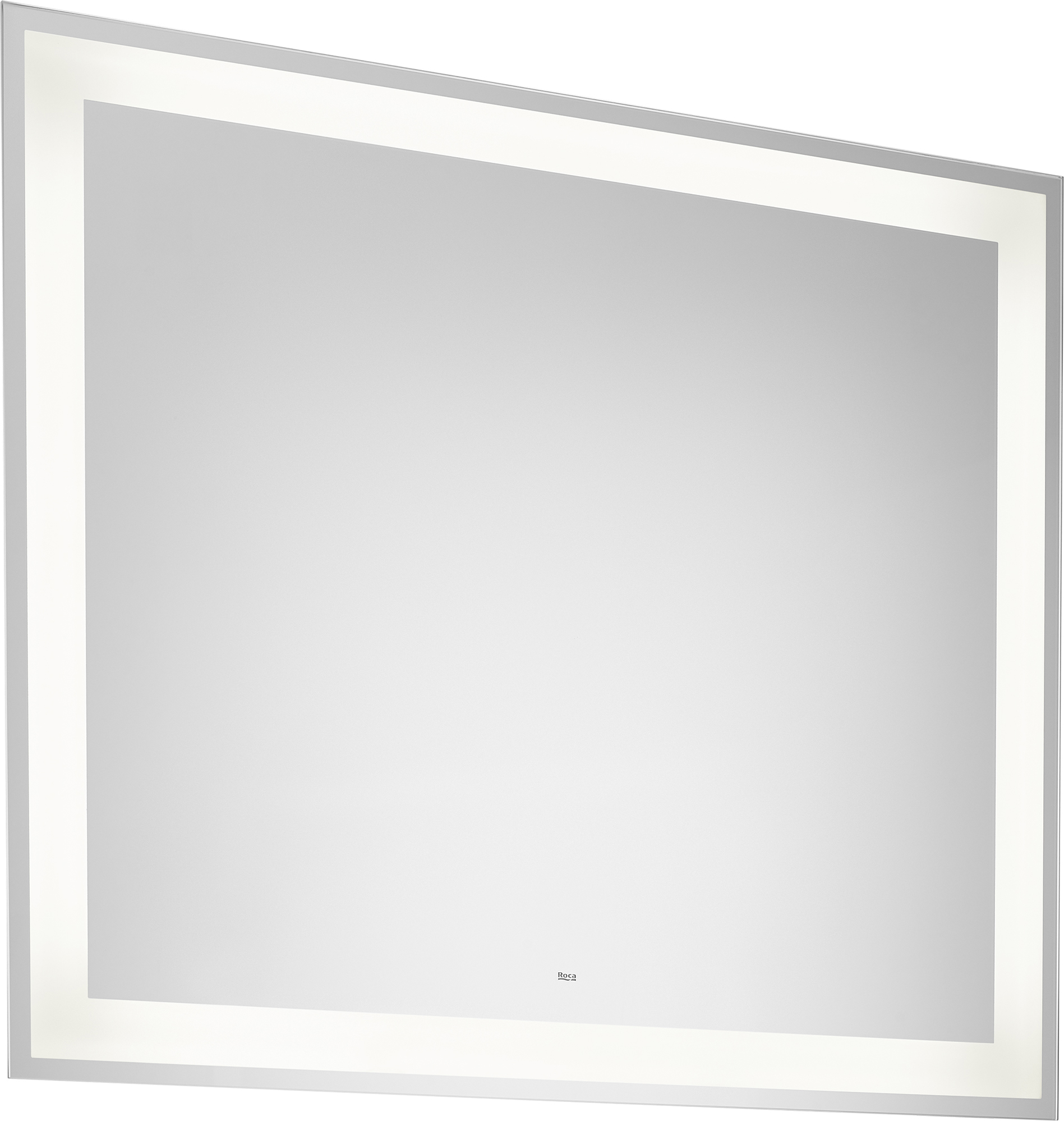 Darmowa Dostawa - Lustro 80x70 cm prostokątne z oświetleniem z matą grzewczą srebrny Roca Iridia A812341000