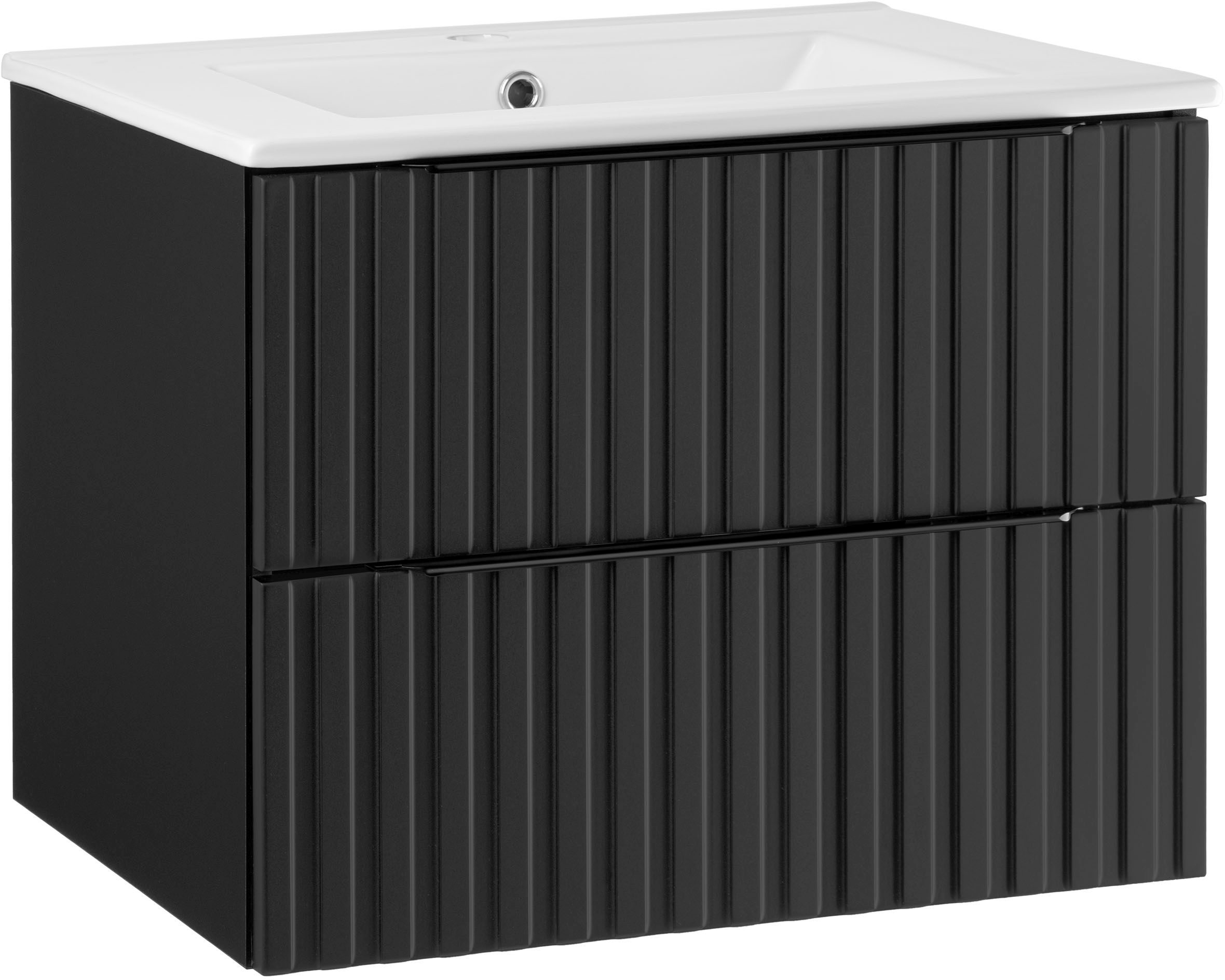 Darmowa Dostawa - Umywalka z szafką 61 cm czarną Astor Amy AMAMU622B0