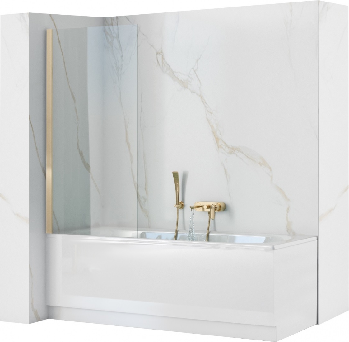 Darmowa Dostawa - Parawan nawannowy jednoczęściowy Rea Elegant Gold REAW5601