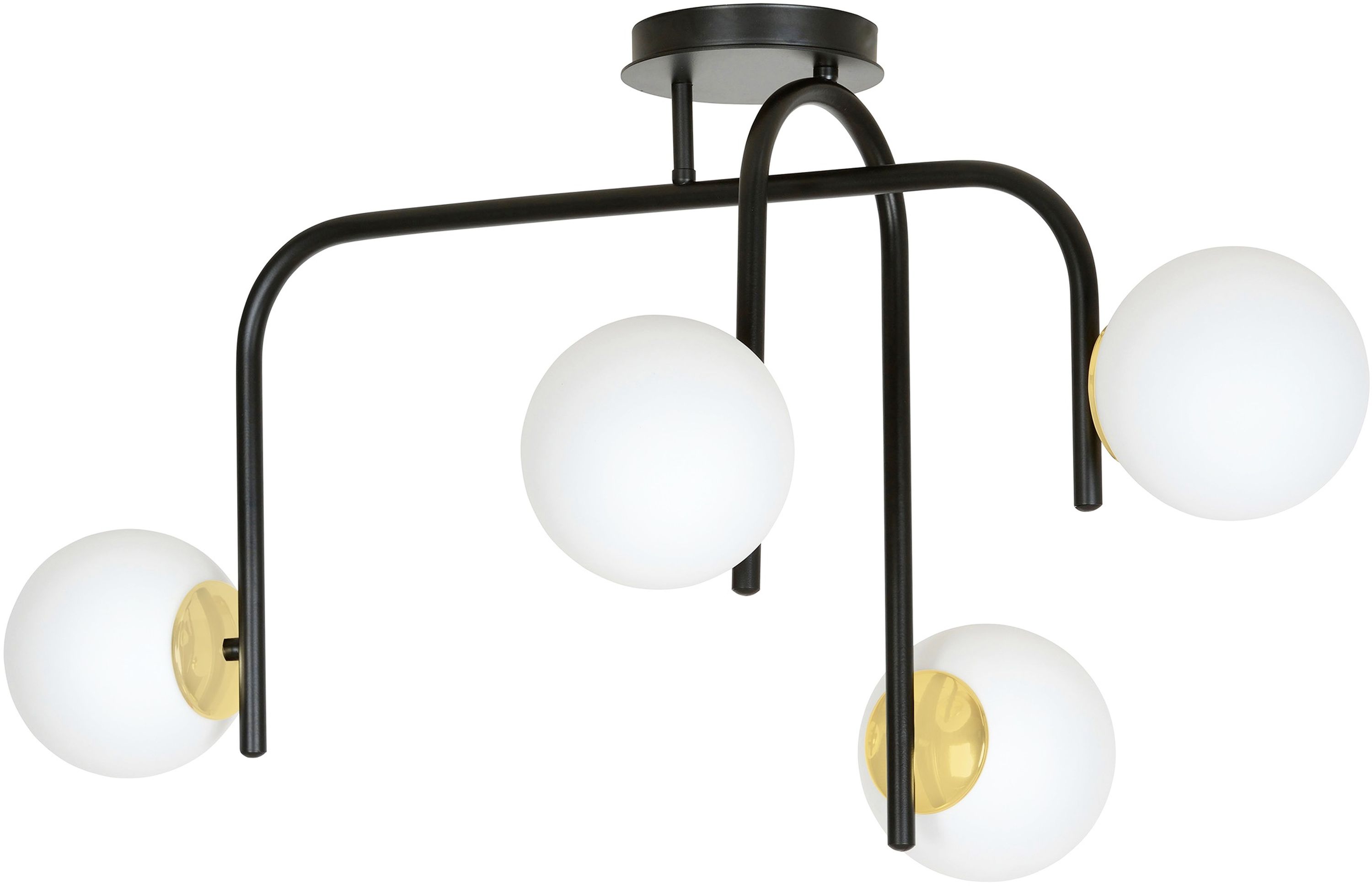 Darmowa Dostawa - Lampa podsufitowa 4x10 W czarna-złota Emibig Ragnar 10324B